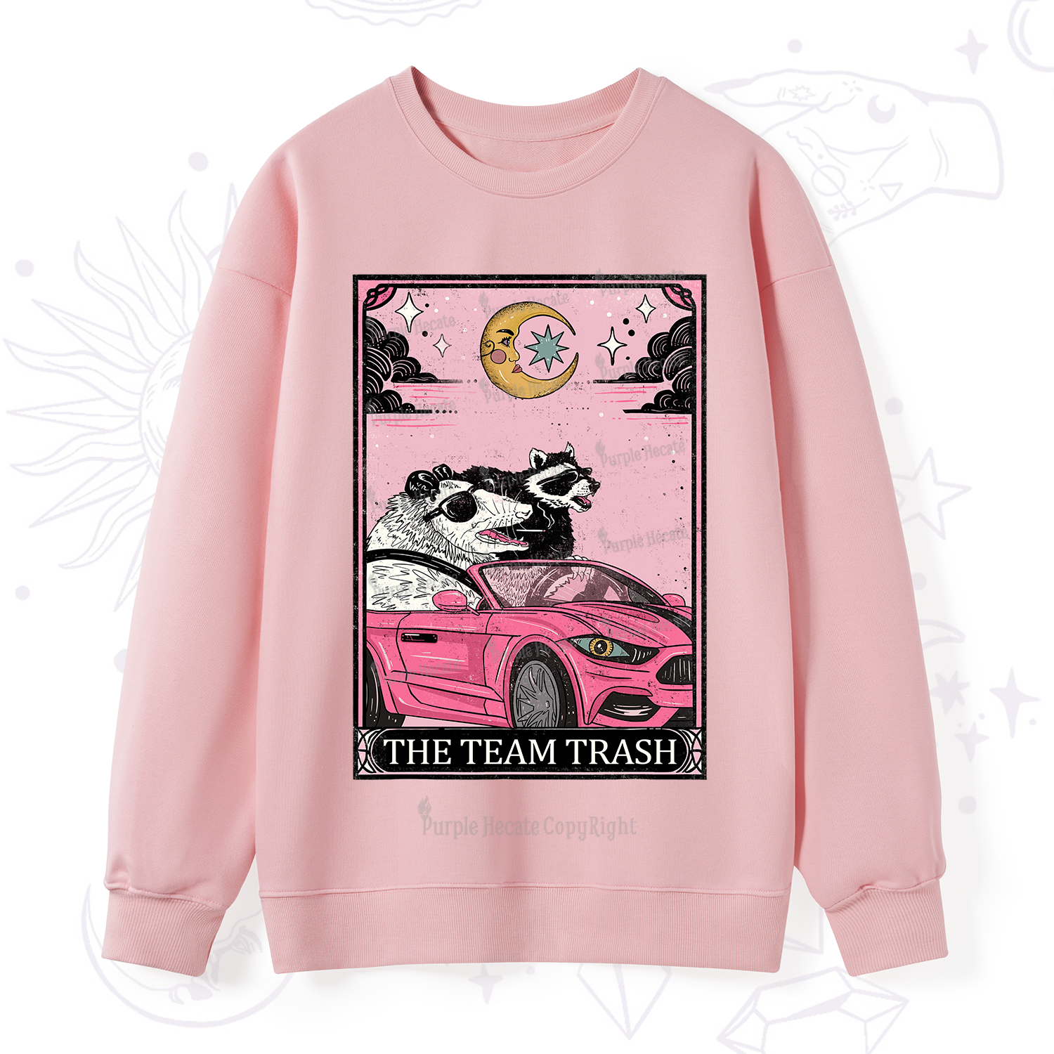 Purplehecate The Team Trash Tarot Card Sweatshirt