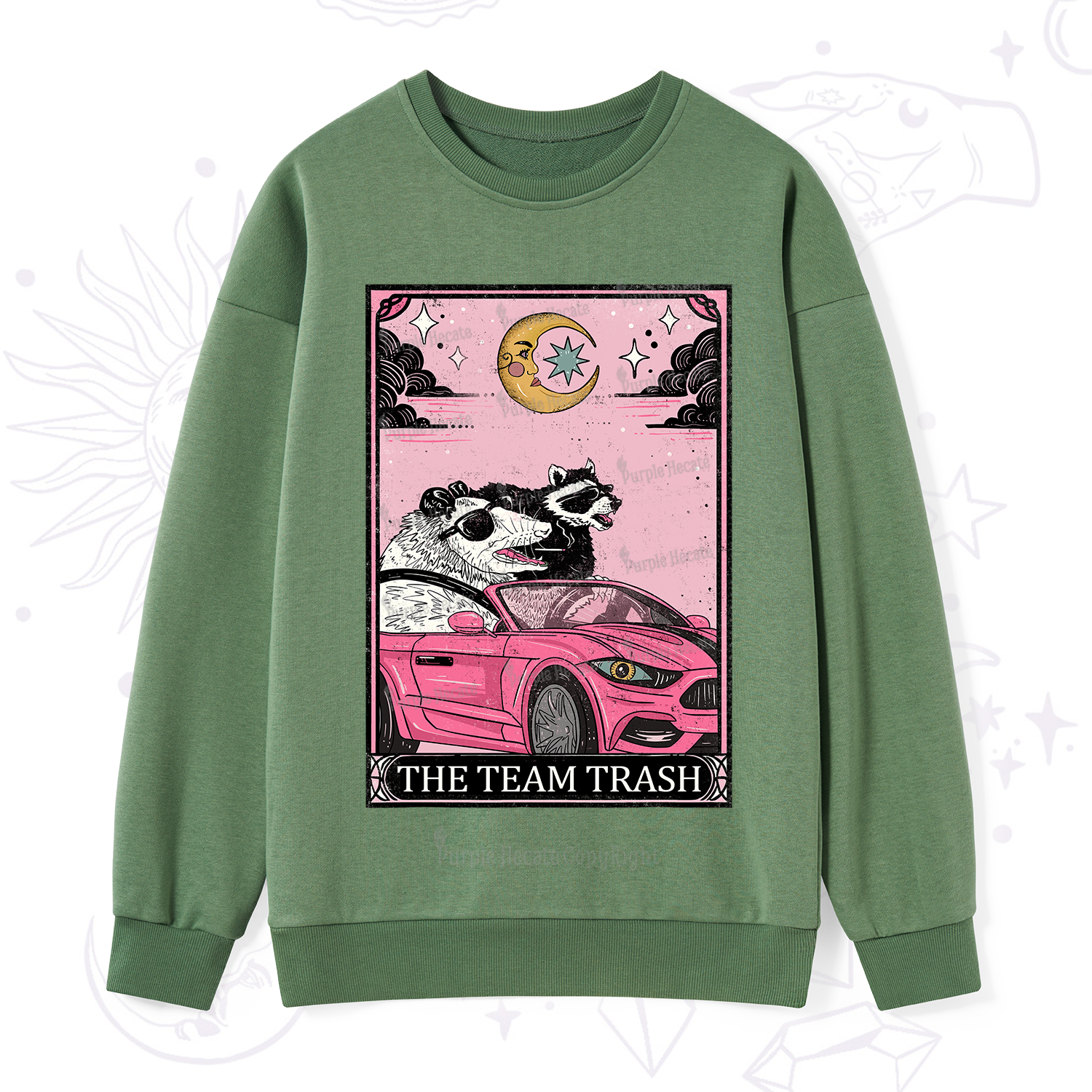 Purplehecate The Team Trash Tarot Card Sweatshirt