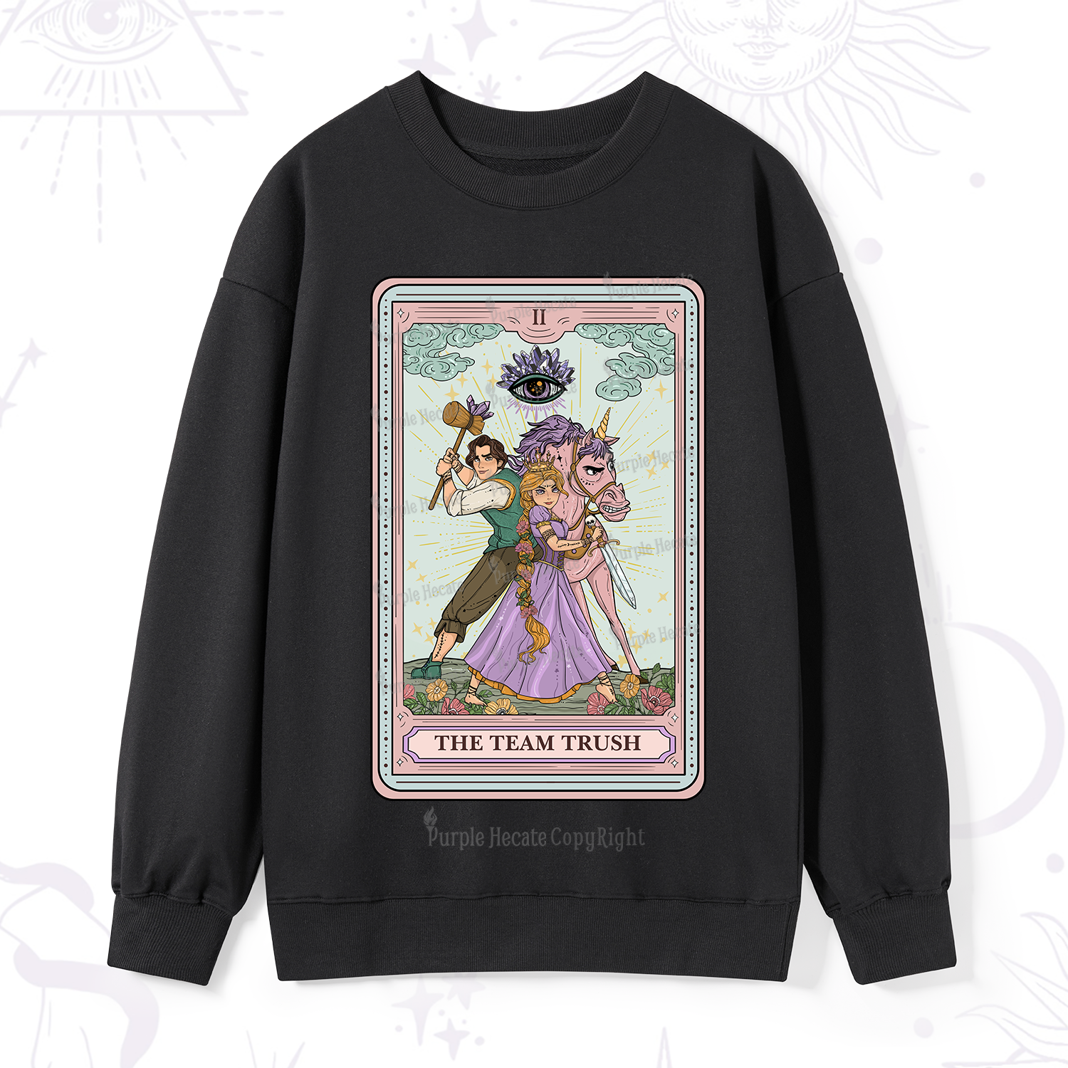Purplehecate The Team Trush Tarot Card Sweatshirt