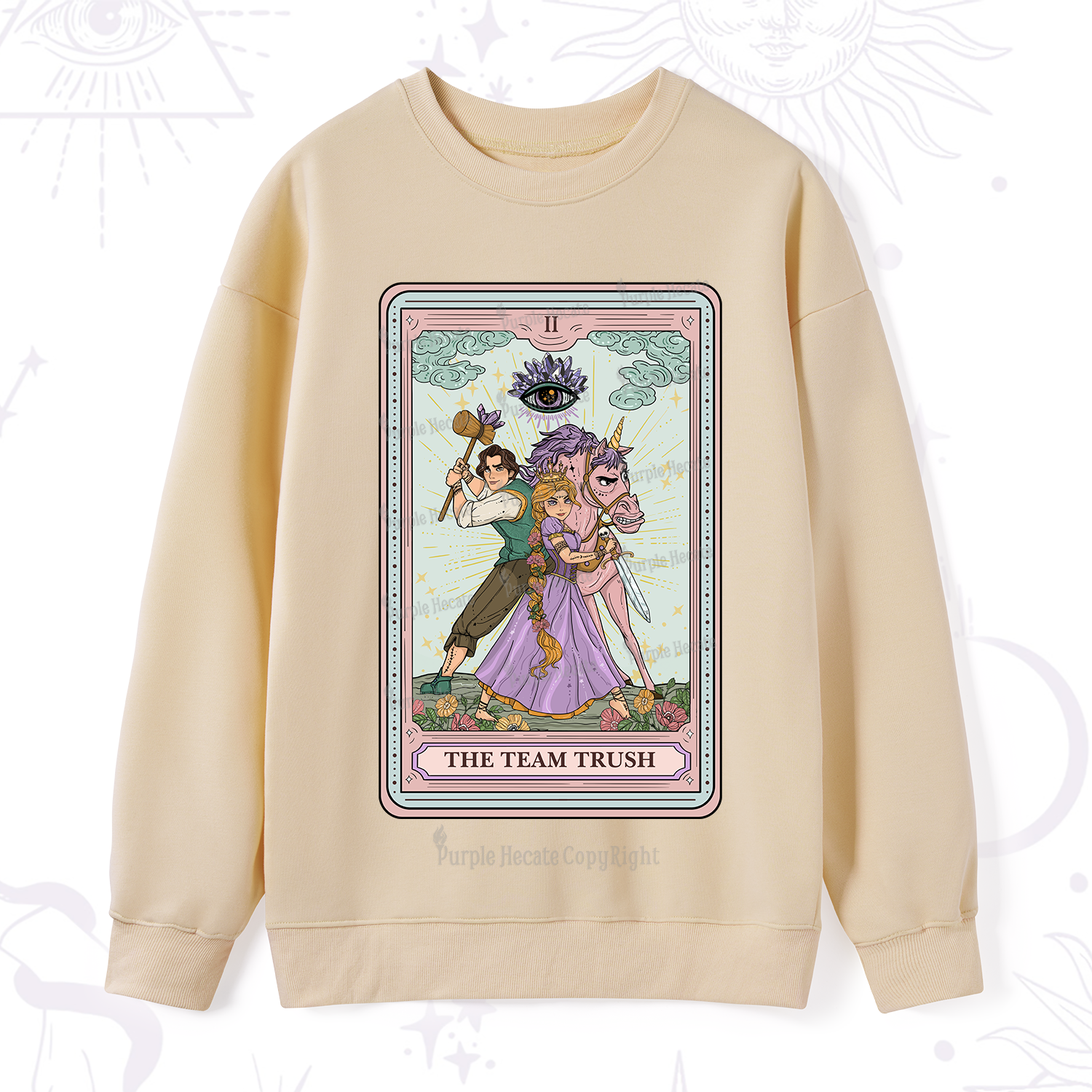 Purplehecate The Team Trush Tarot Card Sweatshirt
