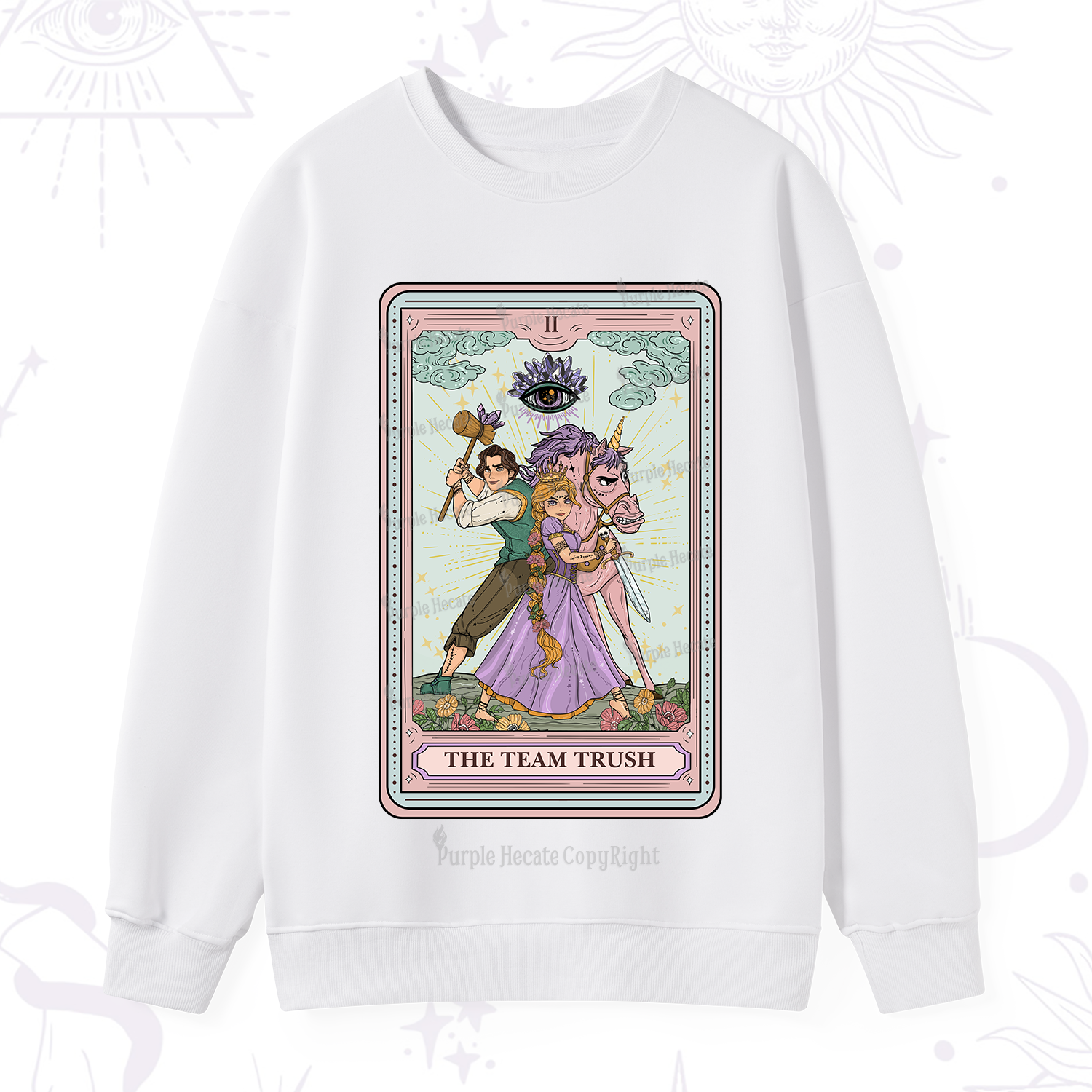 Purplehecate The Team Trush Tarot Card Sweatshirt