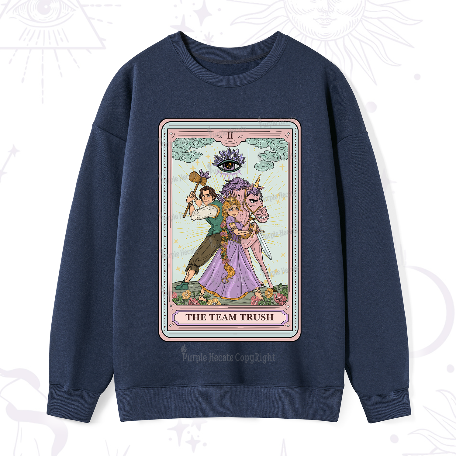 Purplehecate The Team Trush Tarot Card Sweatshirt