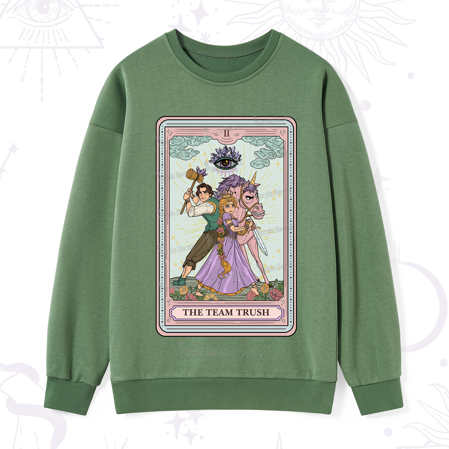 Purplehecate The Team Trush Tarot Card Sweatshirt