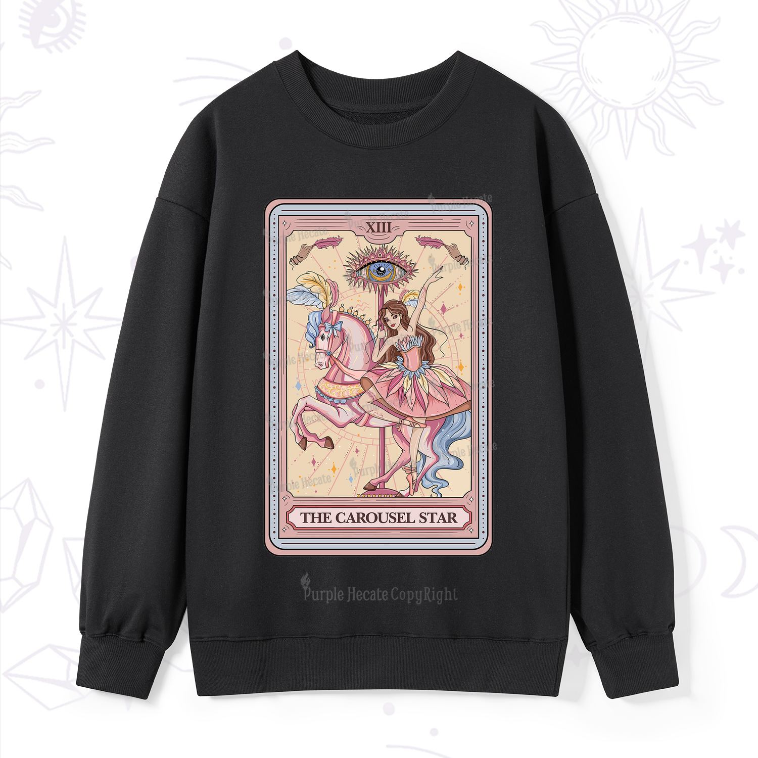 Purplehecate The Carousel Star Tarot Card Sweatshirt