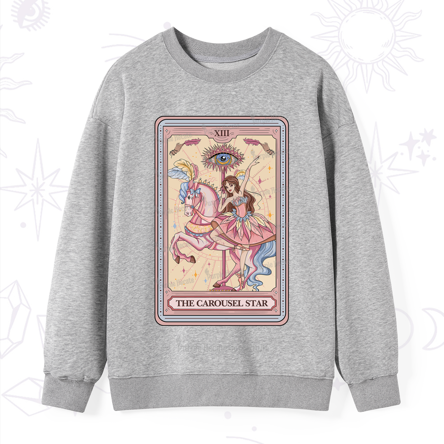 Purplehecate The Carousel Star Tarot Card Sweatshirt