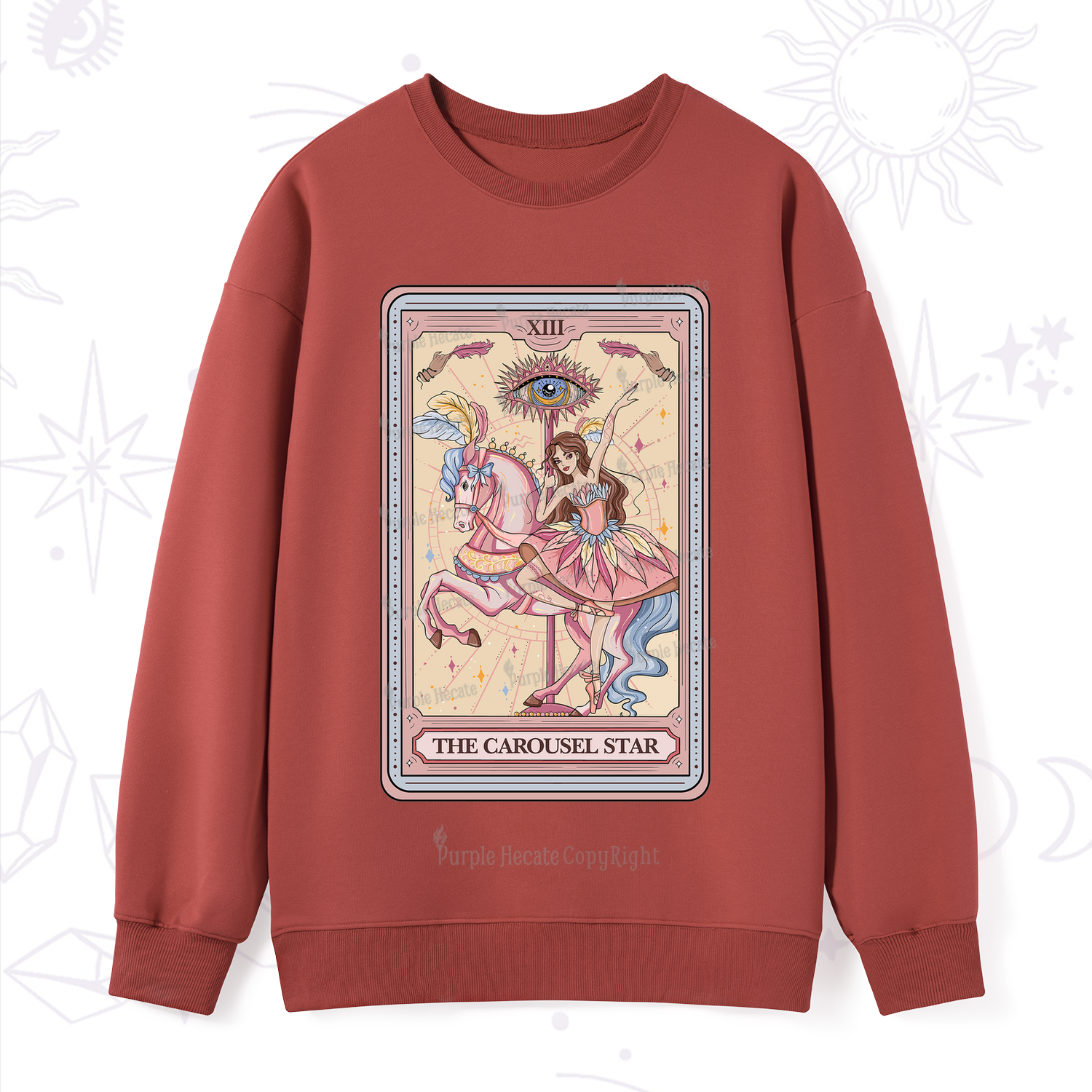 Purplehecate The Carousel Star Tarot Card Sweatshirt