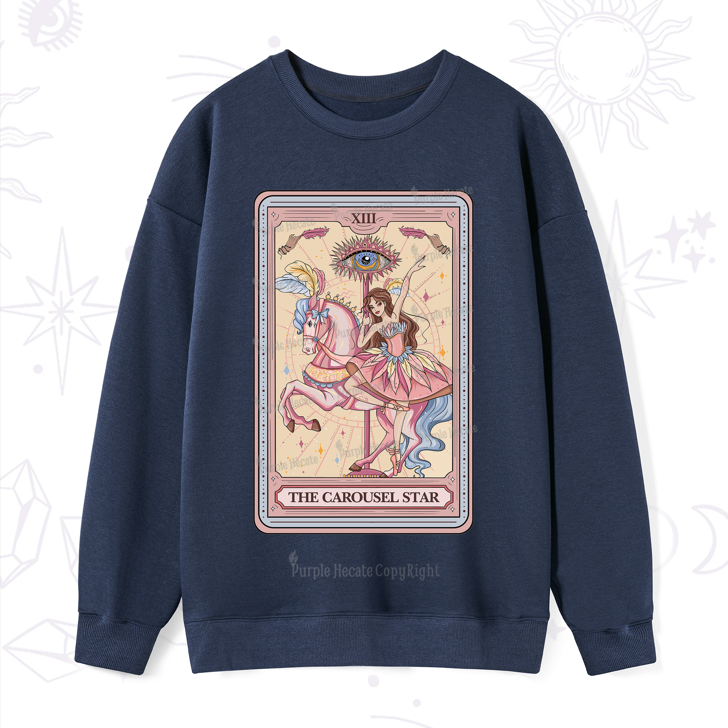 Purplehecate The Carousel Star Tarot Card Sweatshirt