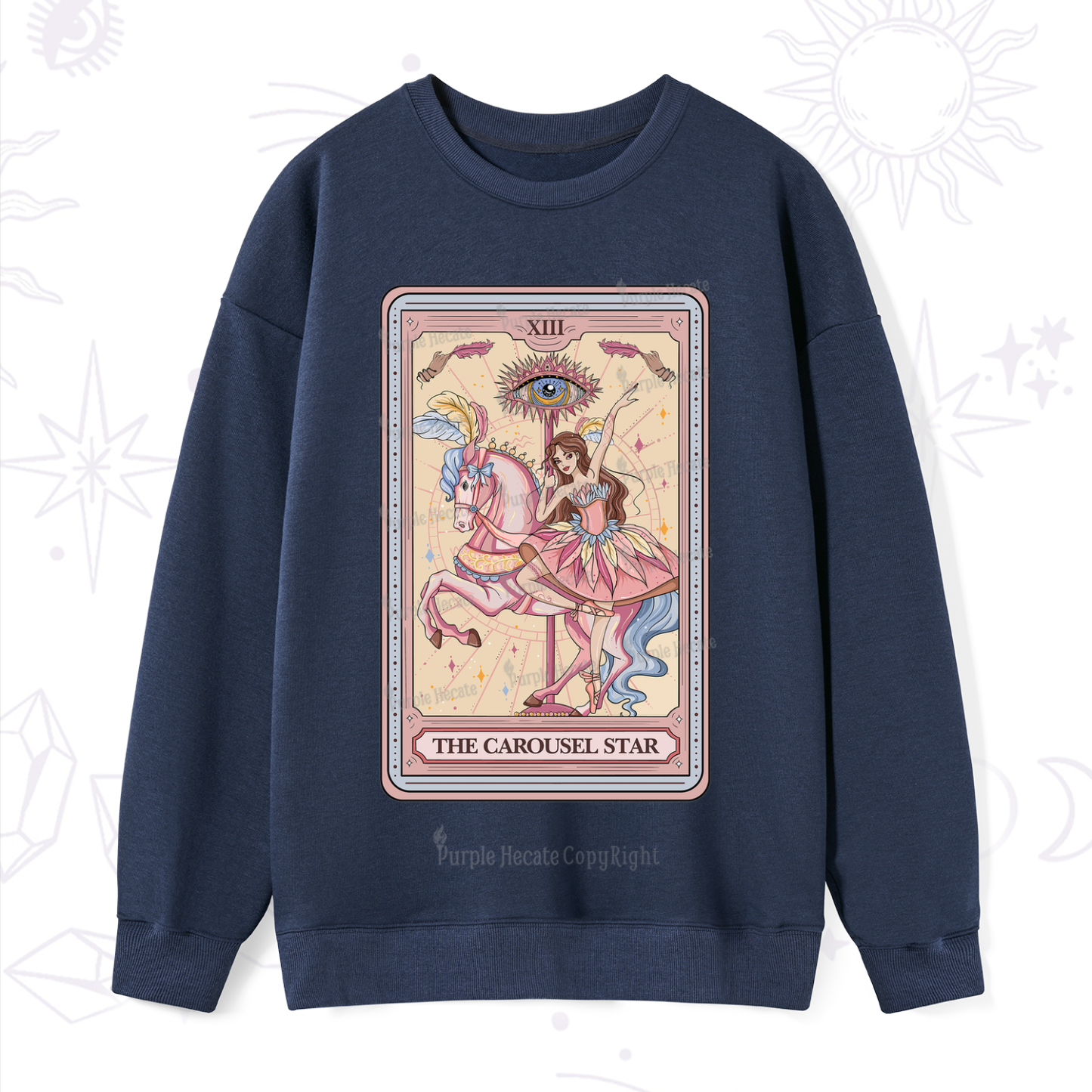 Purplehecate The Carousel Star Tarot Card Sweatshirt