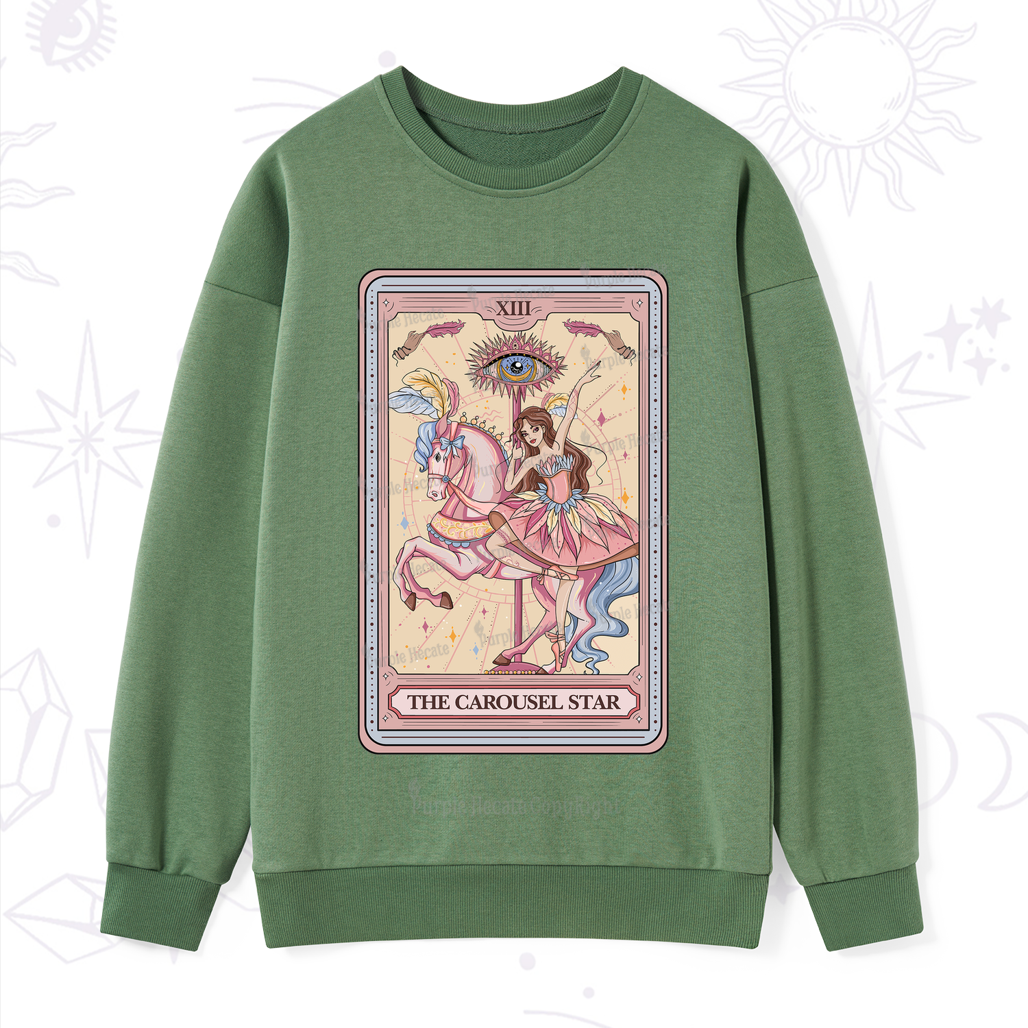Purplehecate The Carousel Star Tarot Card Sweatshirt