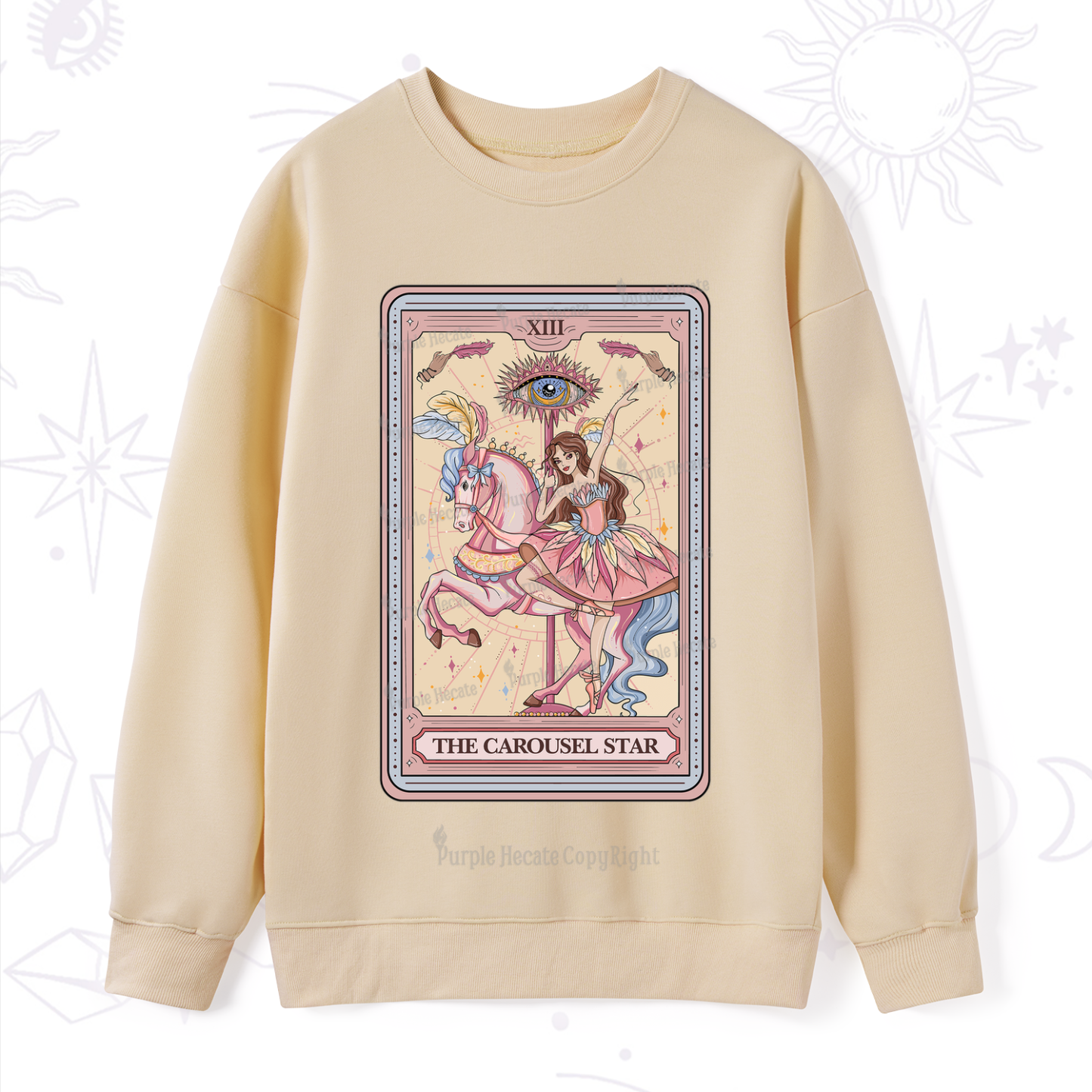 Purplehecate The Carousel Star Tarot Card Sweatshirt