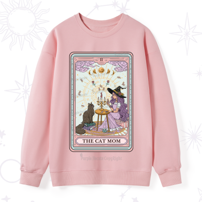 Purplehecate The Cat Witch Mom Tarot Sweatshirt