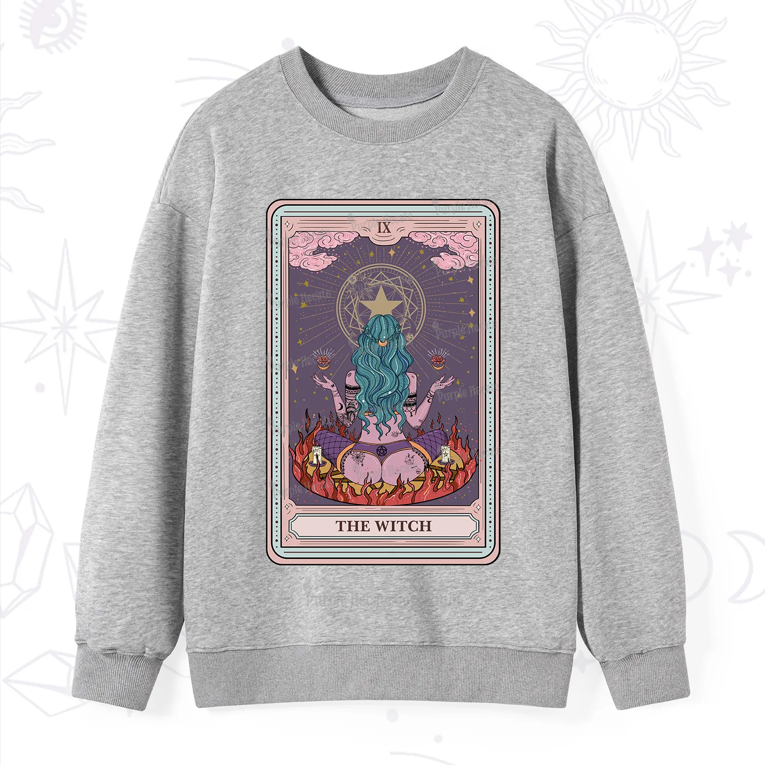 Purplehecate The Witch Tarot Card Sweatshirt