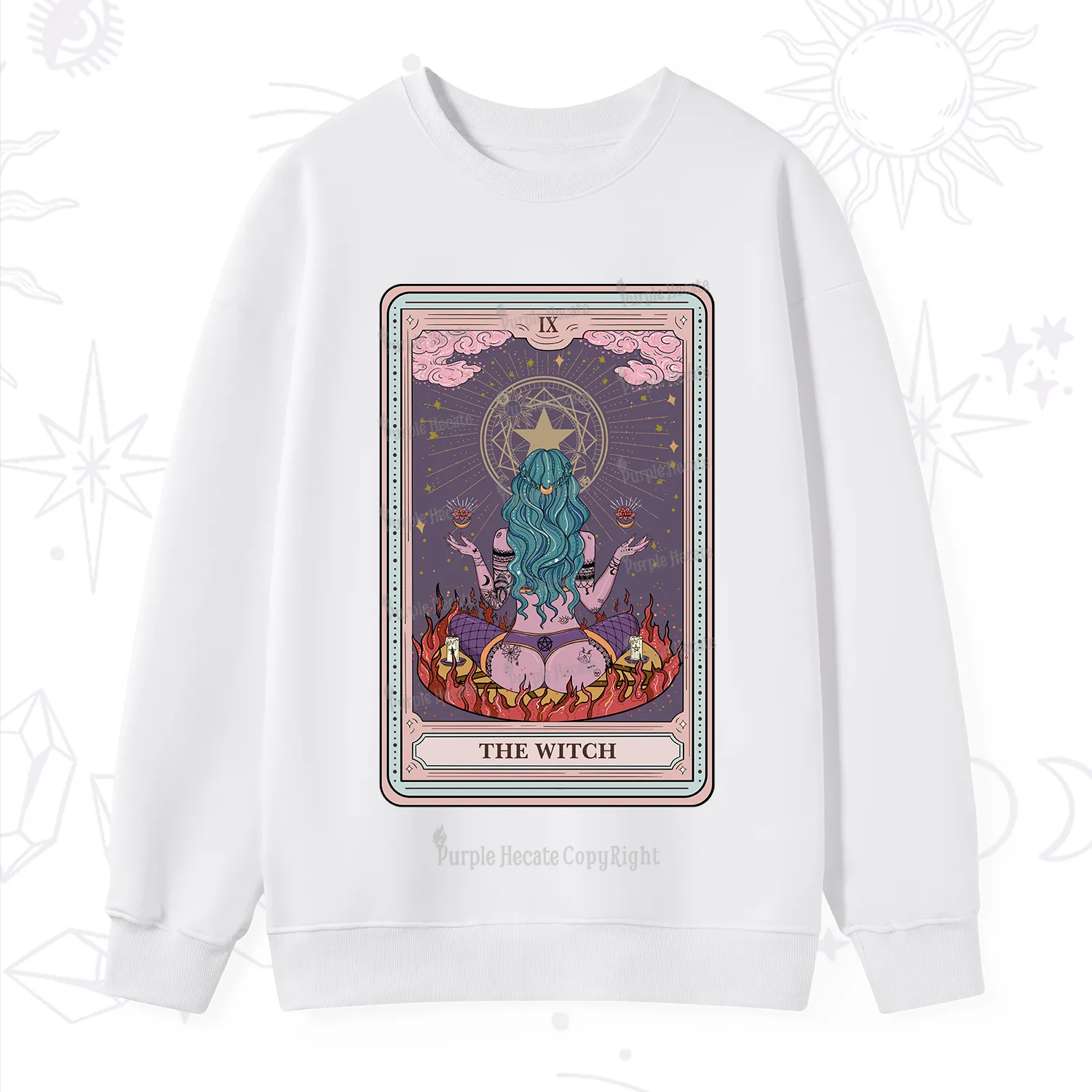 Purplehecate The Witch Tarot Card Sweatshirt
