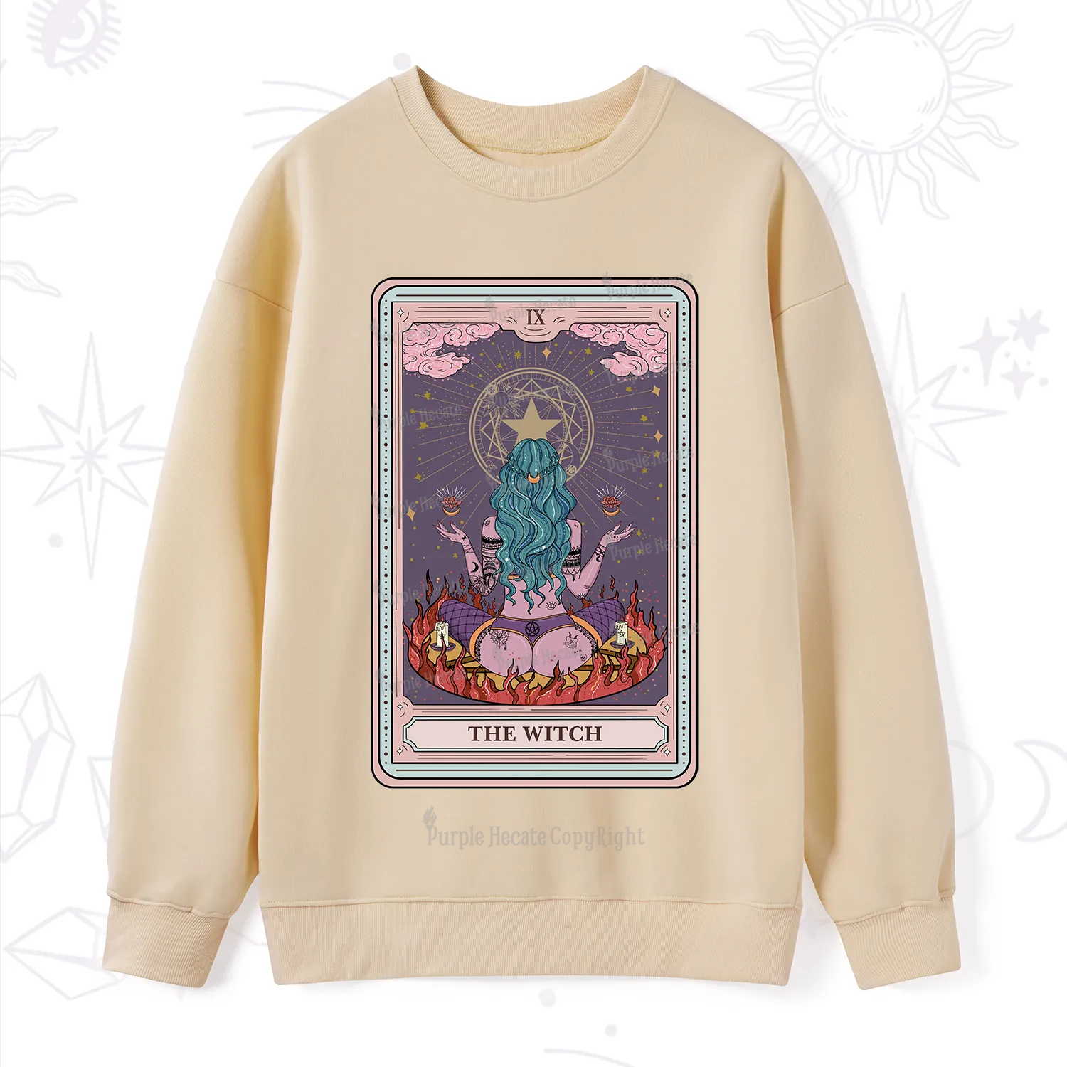 Purplehecate The Witch Tarot Card Sweatshirt