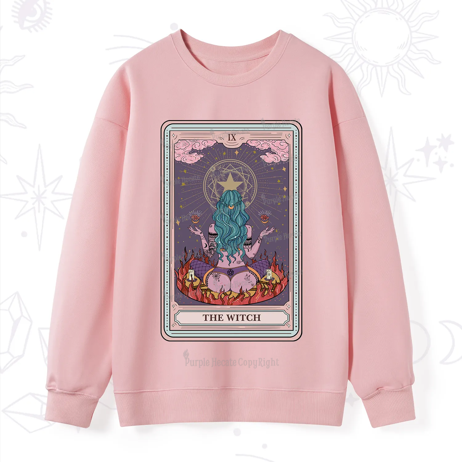 Purplehecate The Witch Tarot Card Sweatshirt