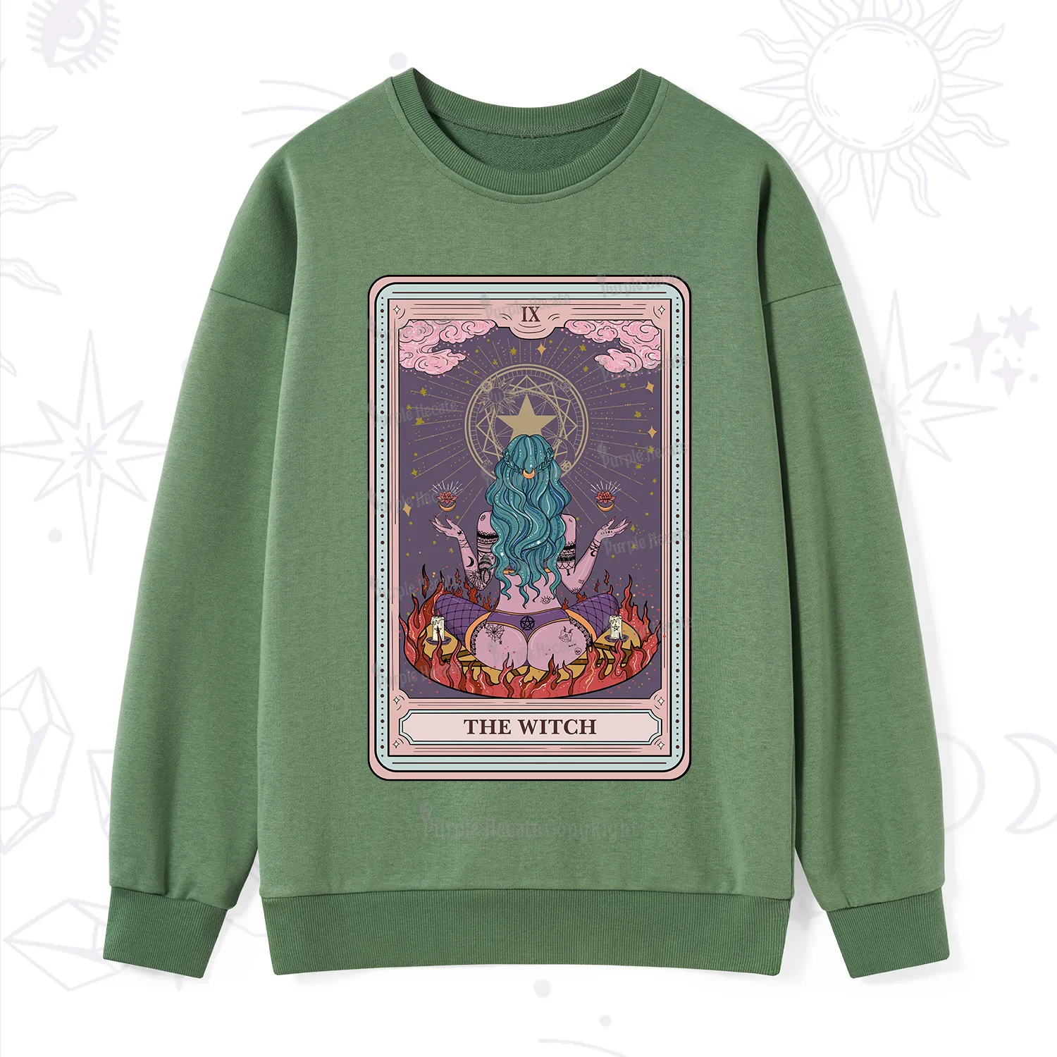Purplehecate The Witch Tarot Card Sweatshirt