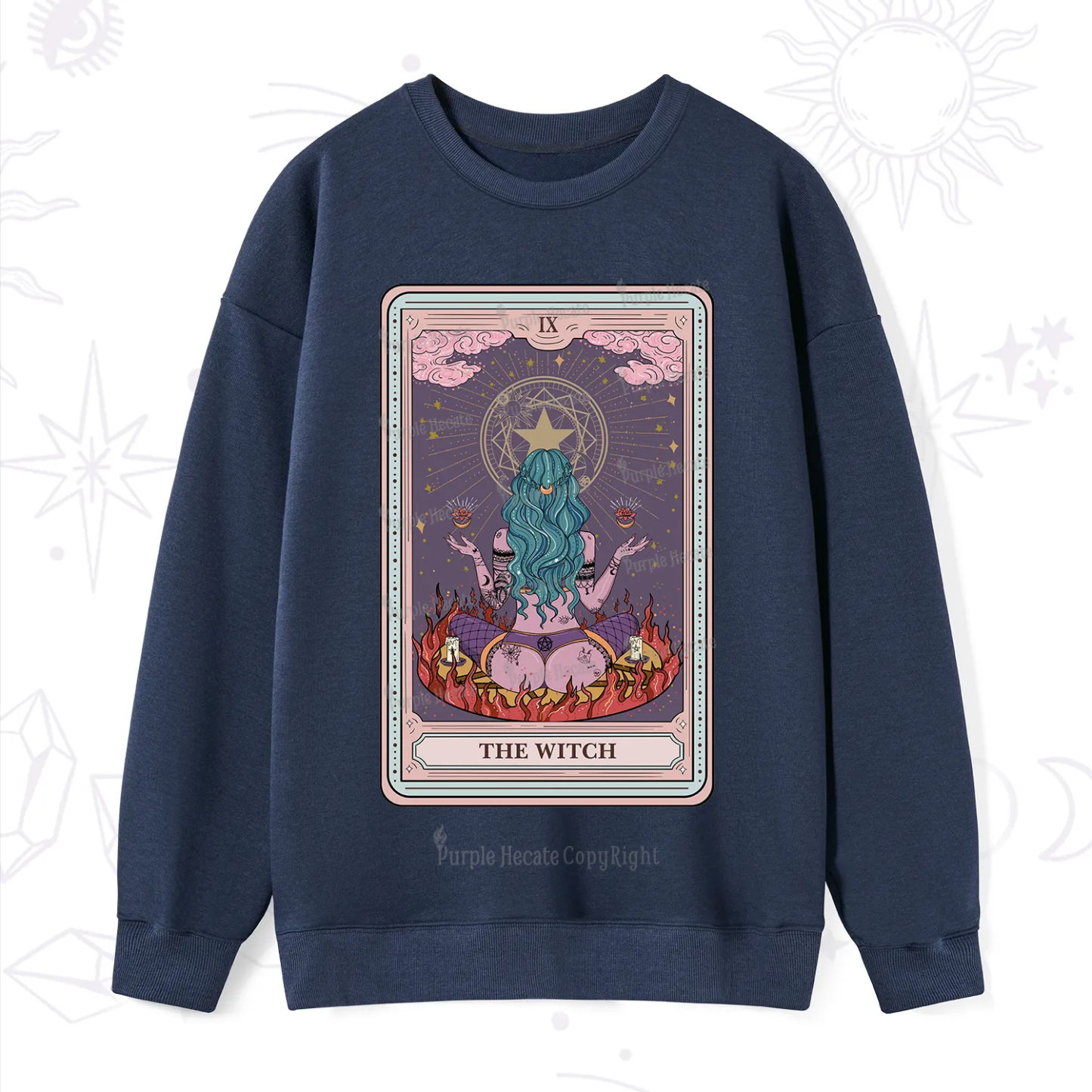 Purplehecate The Witch Tarot Card Sweatshirt