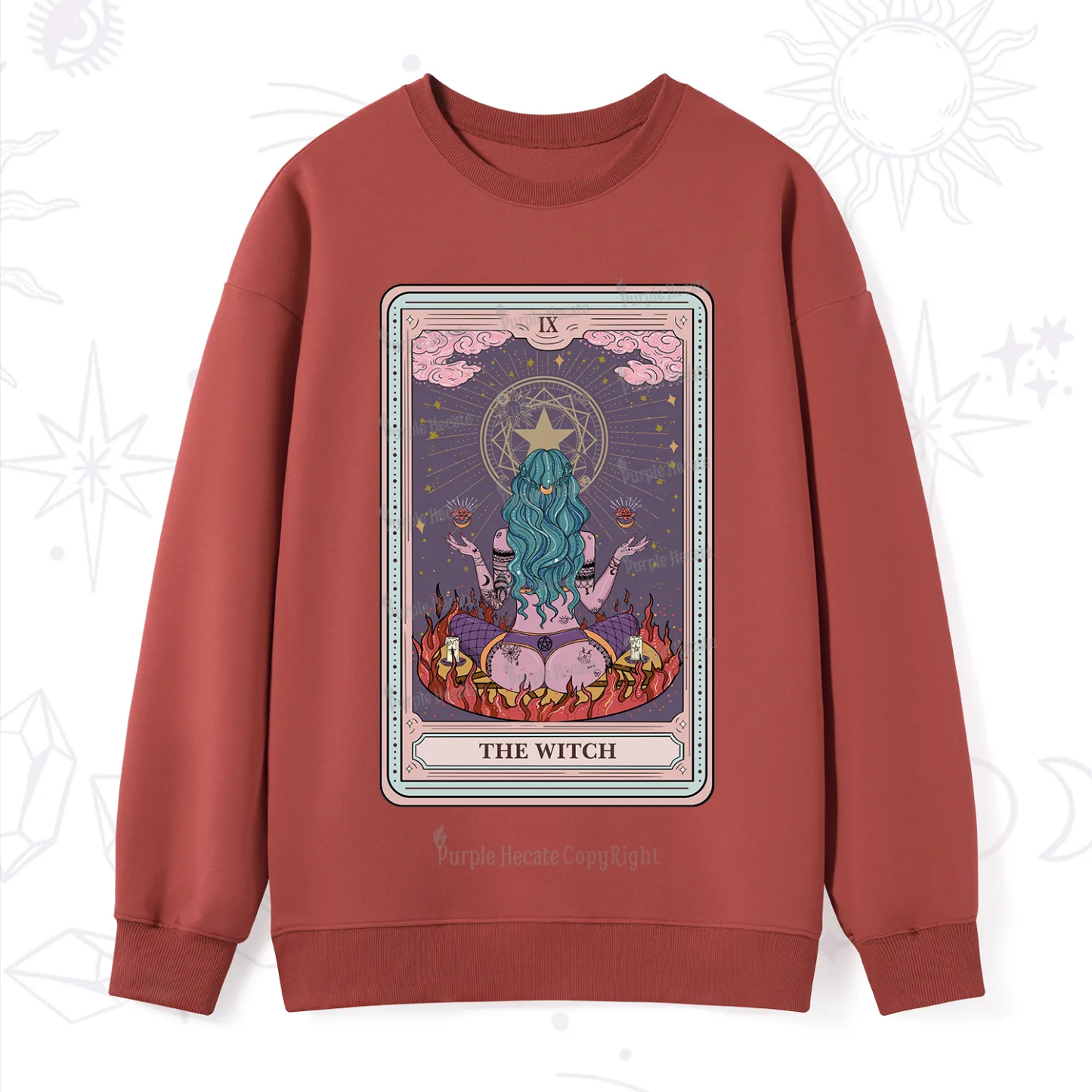 Purplehecate The Witch Tarot Card Sweatshirt