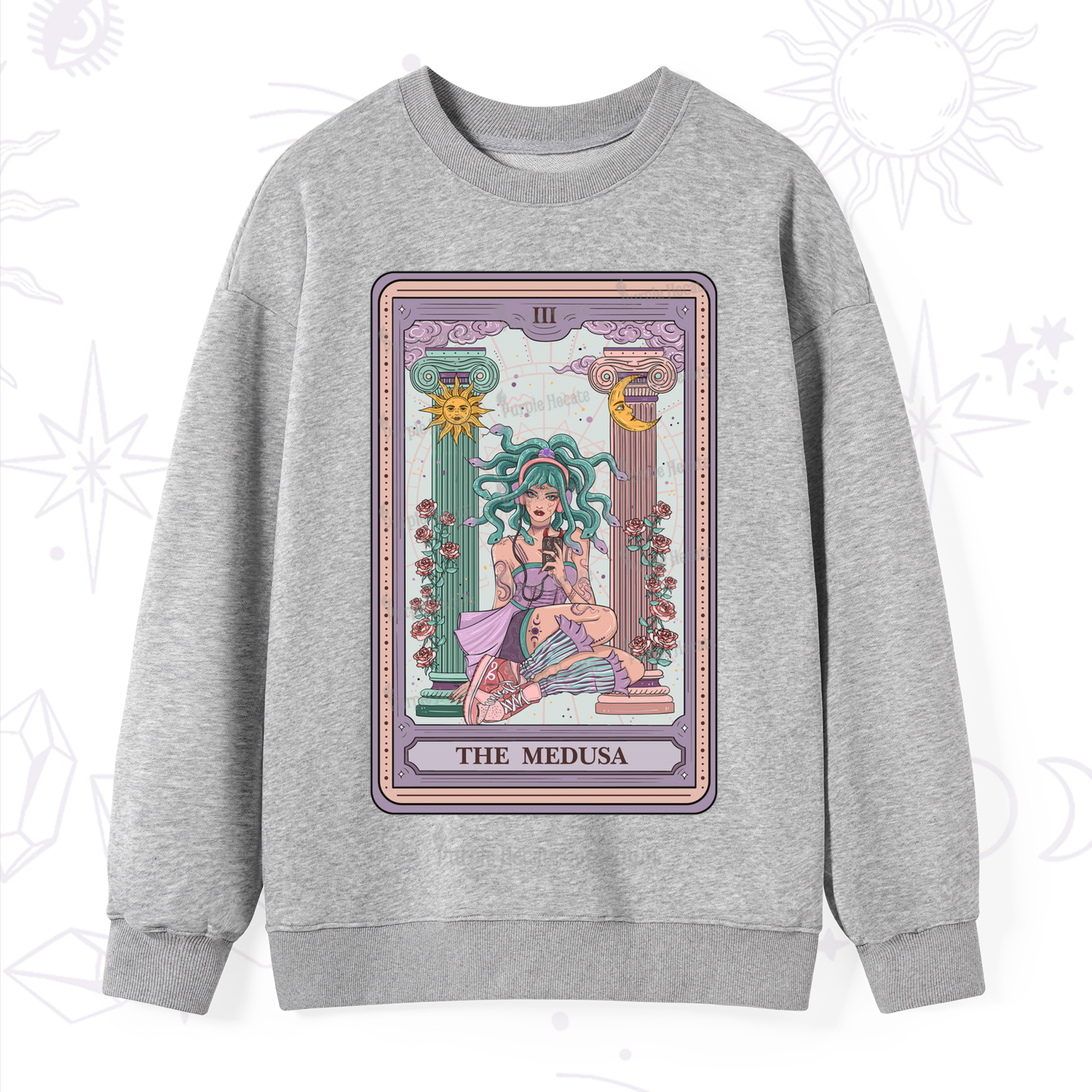 Purplehecate The Fashionable Medusa Tarot Card Sweatshirt