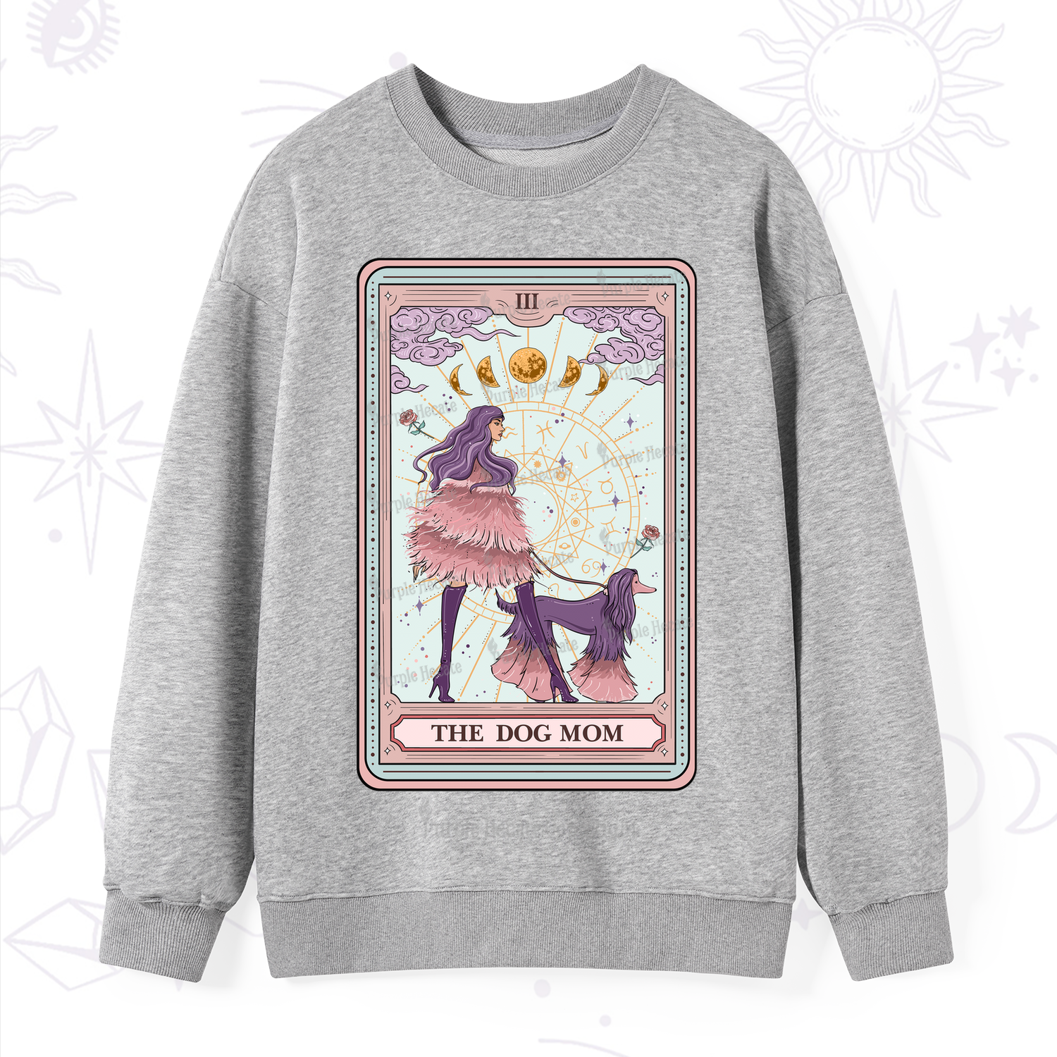 Purplehecate The Fashionable Dog Mom Tarot Card Sweatshirt
