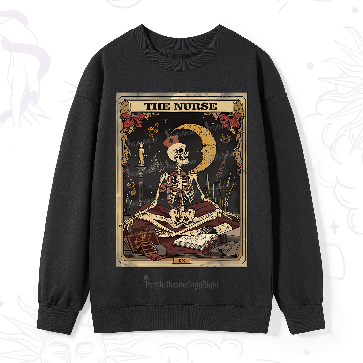Purplehecate The Nurse Tarot Card Sweatshirt