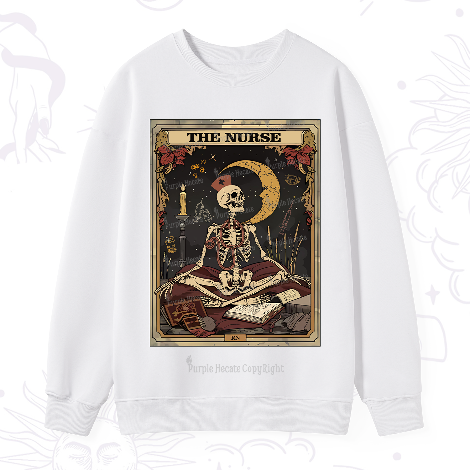 Purplehecate The Nurse Tarot Card Sweatshirt