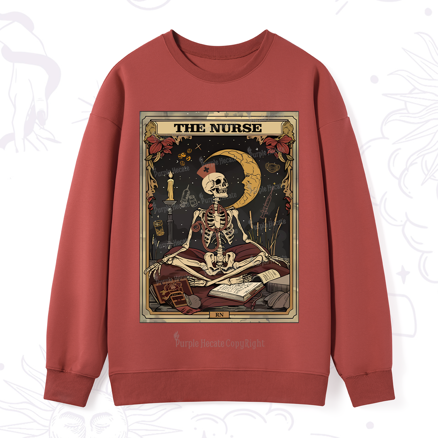 Purplehecate The Nurse Tarot Card Sweatshirt