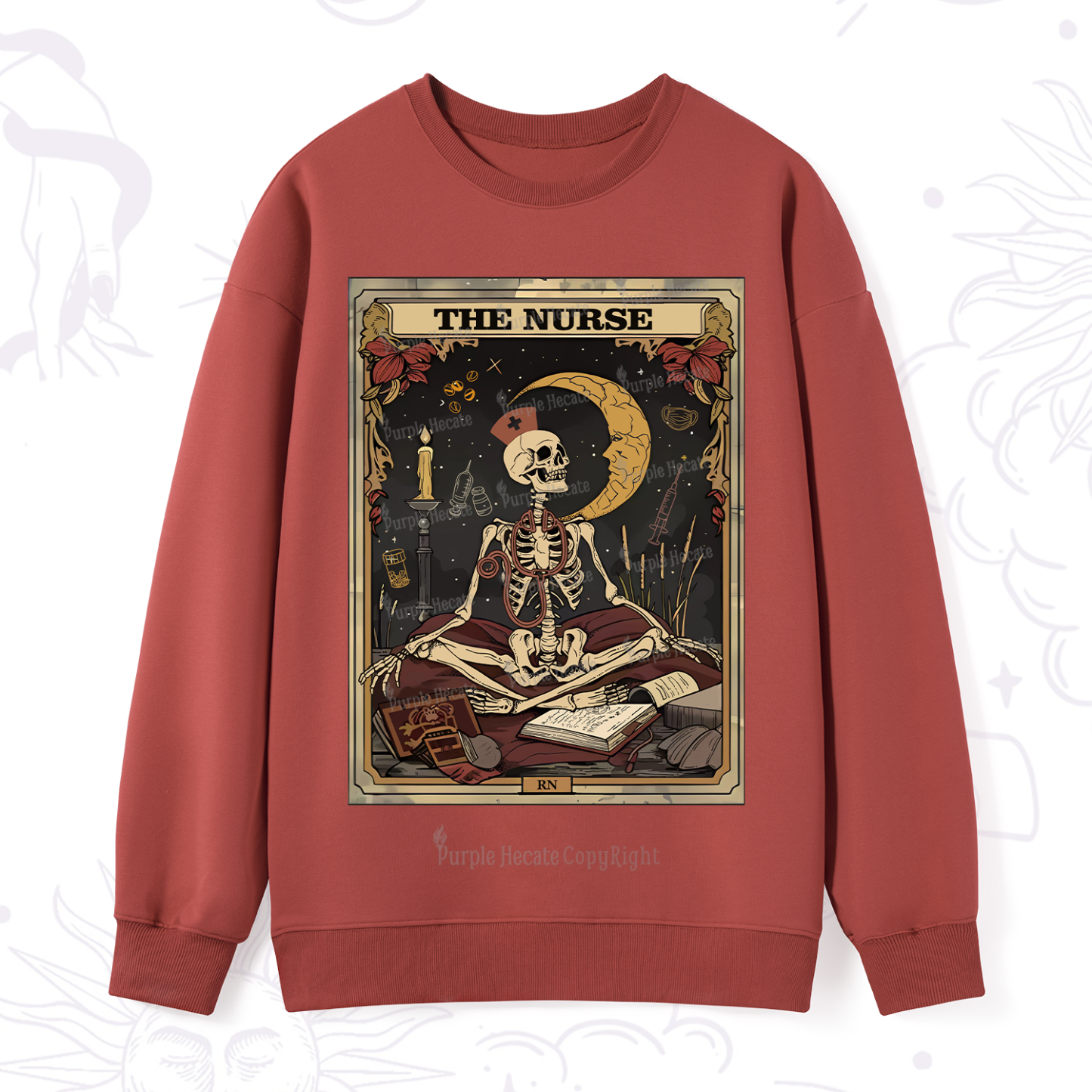 Purplehecate The Nurse Tarot Card Sweatshirt