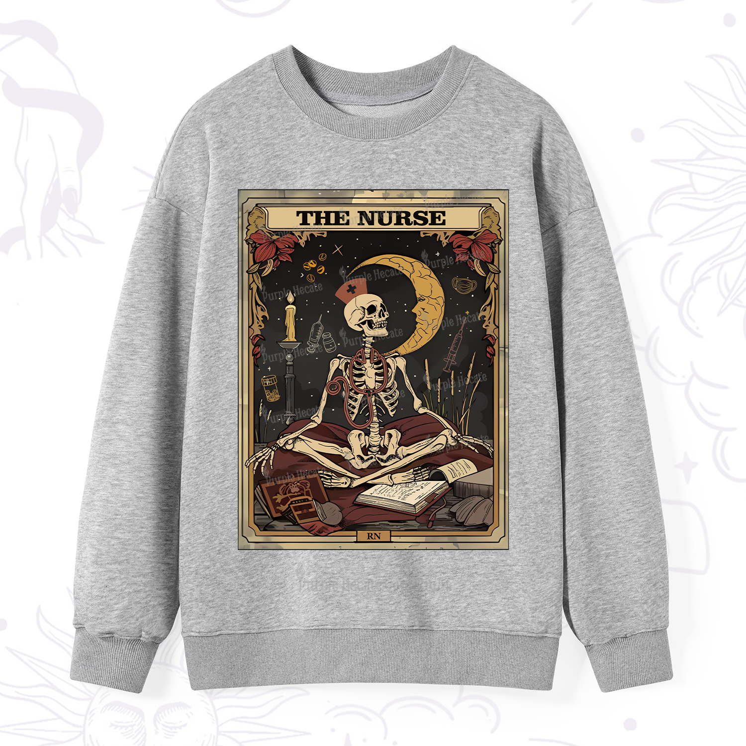 Purplehecate The Nurse Tarot Card Sweatshirt