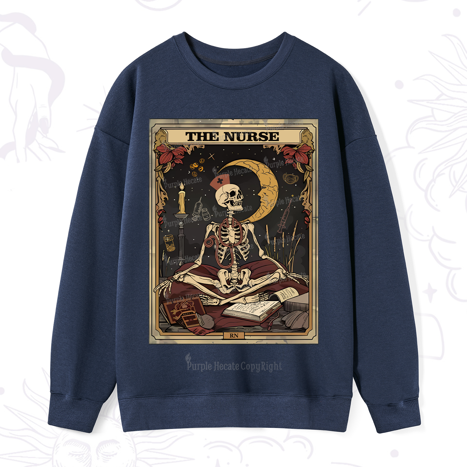 Purplehecate The Nurse Tarot Card Sweatshirt