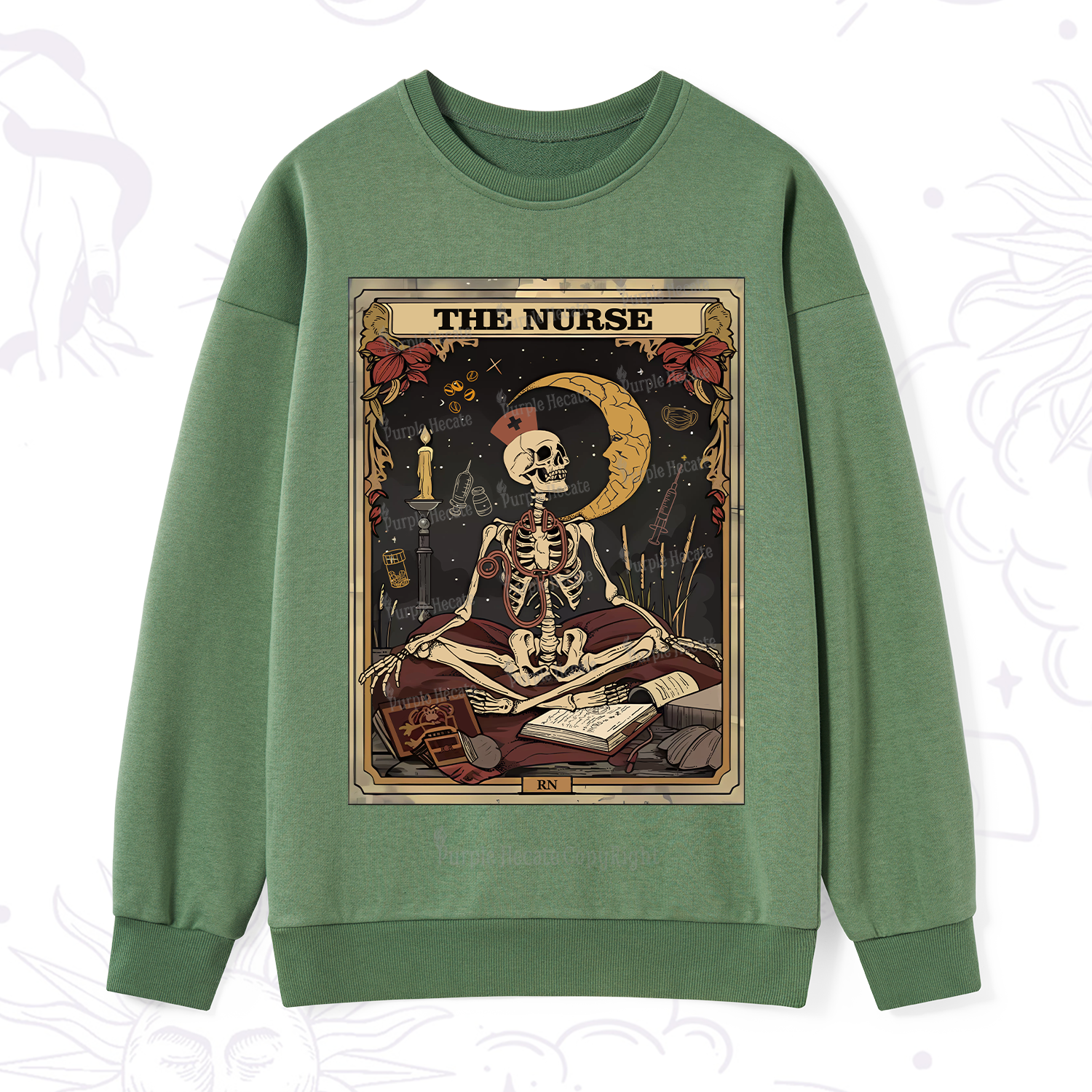 Purplehecate The Nurse Tarot Card Sweatshirt
