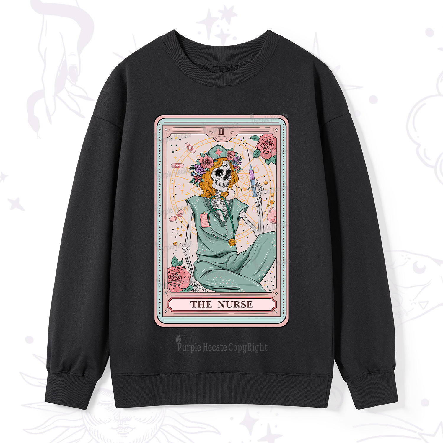 Purplehecate The Nurse Tarot Card Sweatshirt