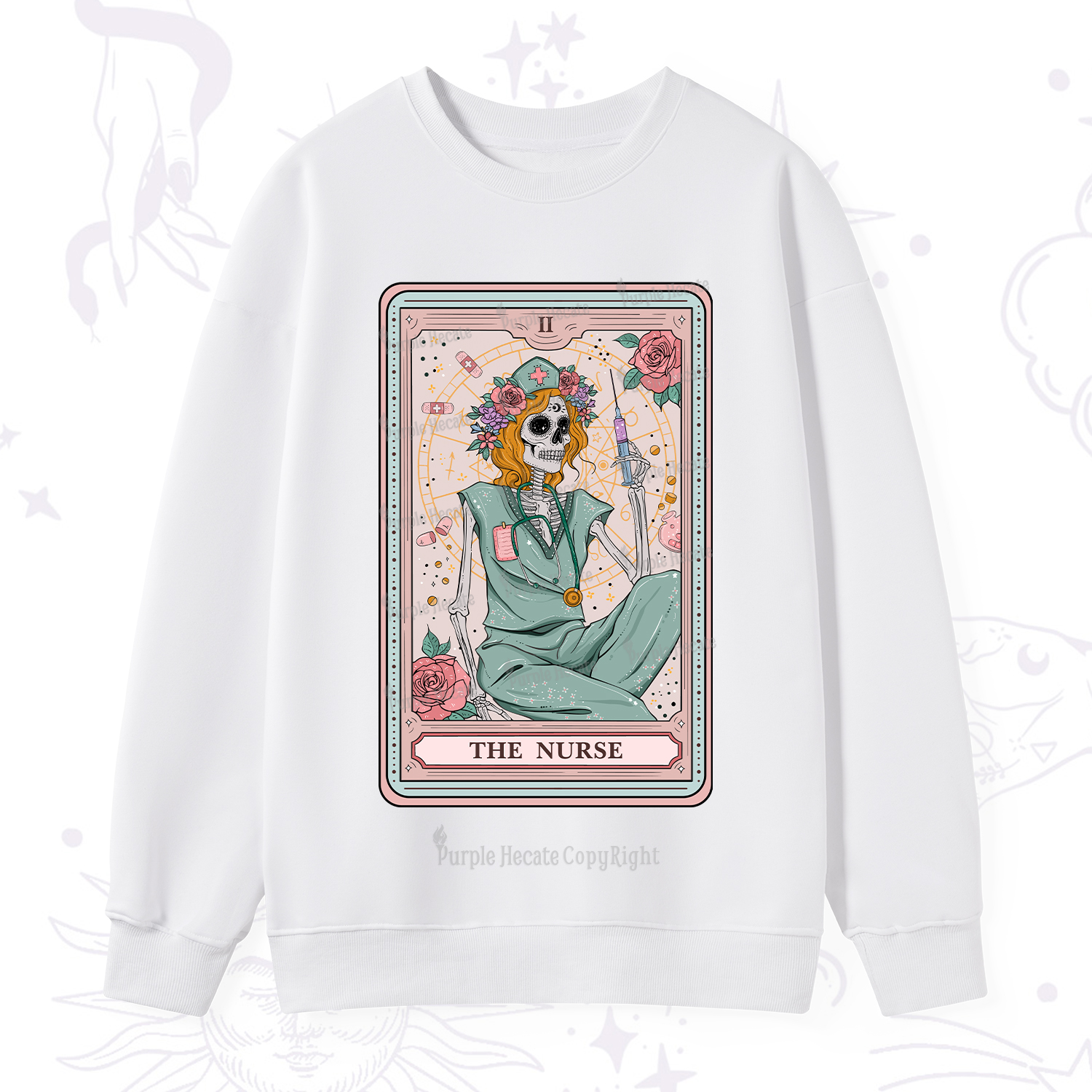 Purplehecate The Nurse Tarot Card Sweatshirt