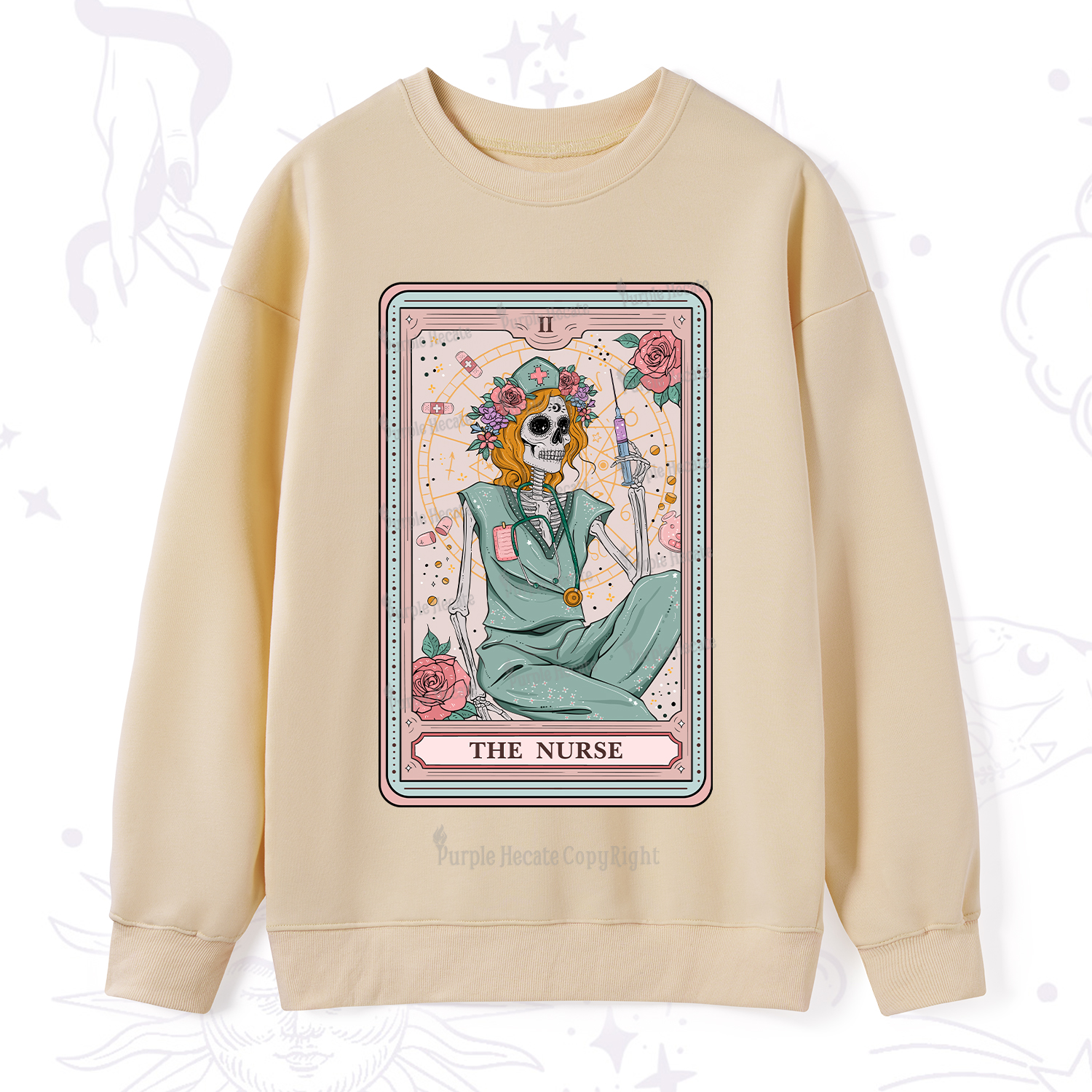 Purplehecate The Nurse Tarot Card Sweatshirt