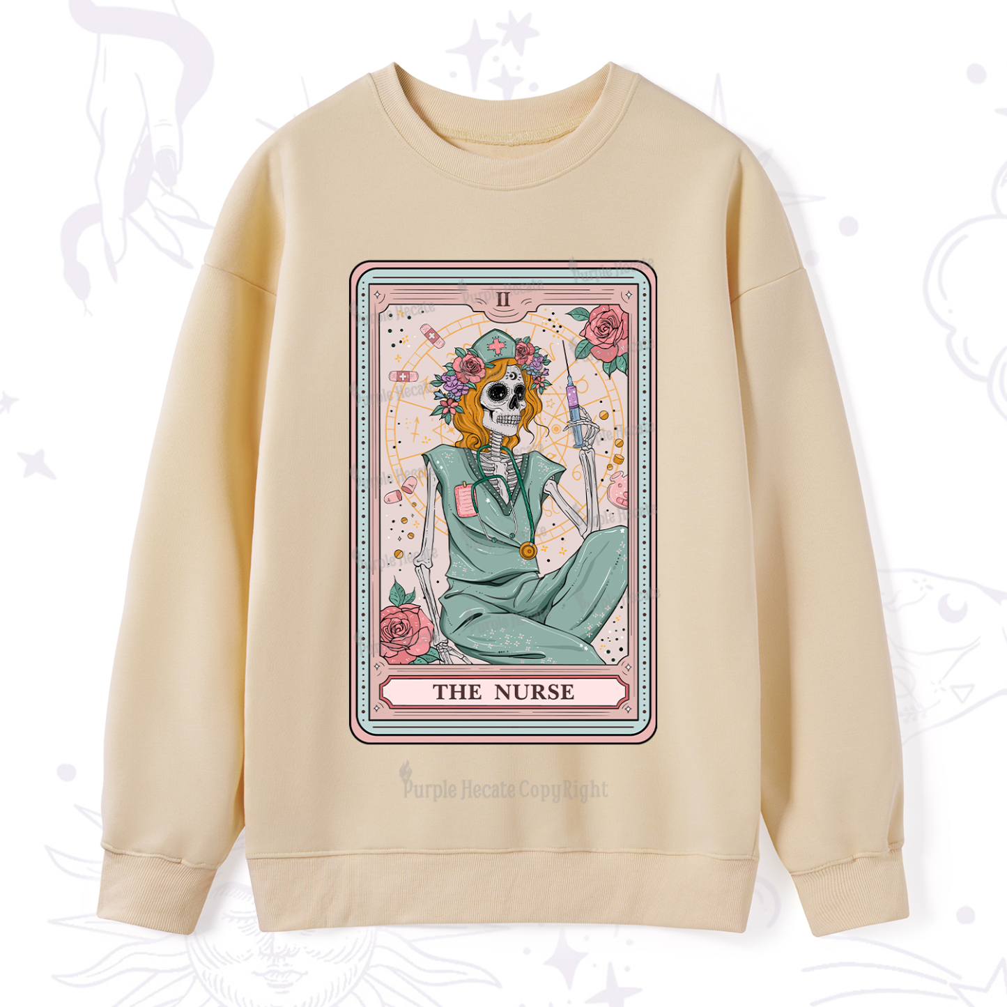 Purplehecate The Nurse Tarot Card Sweatshirt