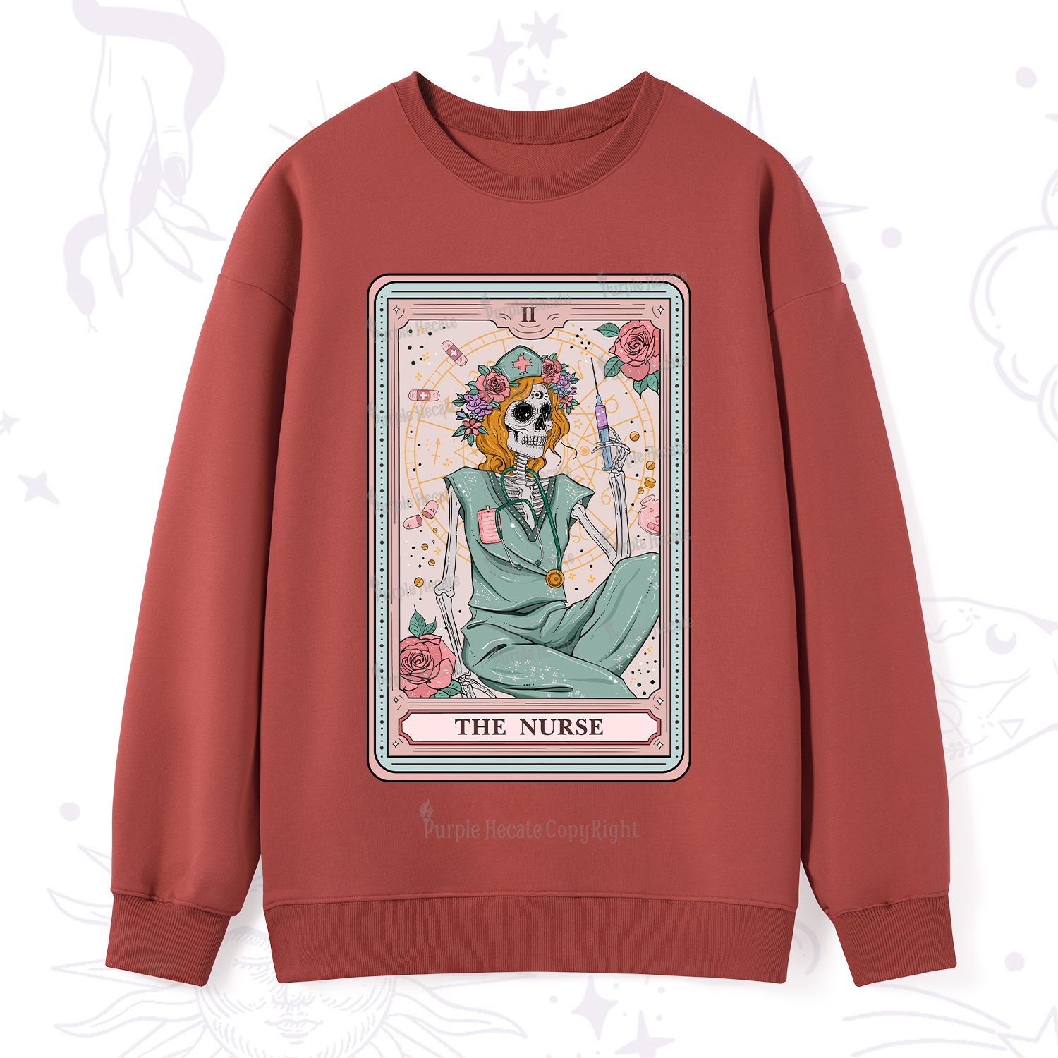 Purplehecate The Nurse Tarot Card Sweatshirt