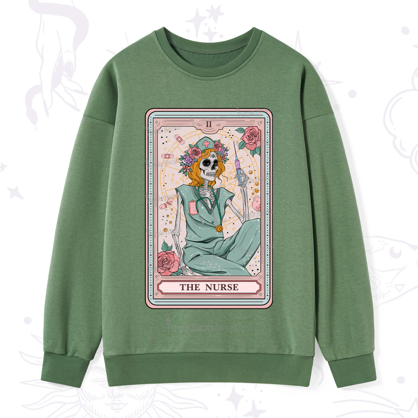 Purplehecate The Nurse Tarot Card Sweatshirt