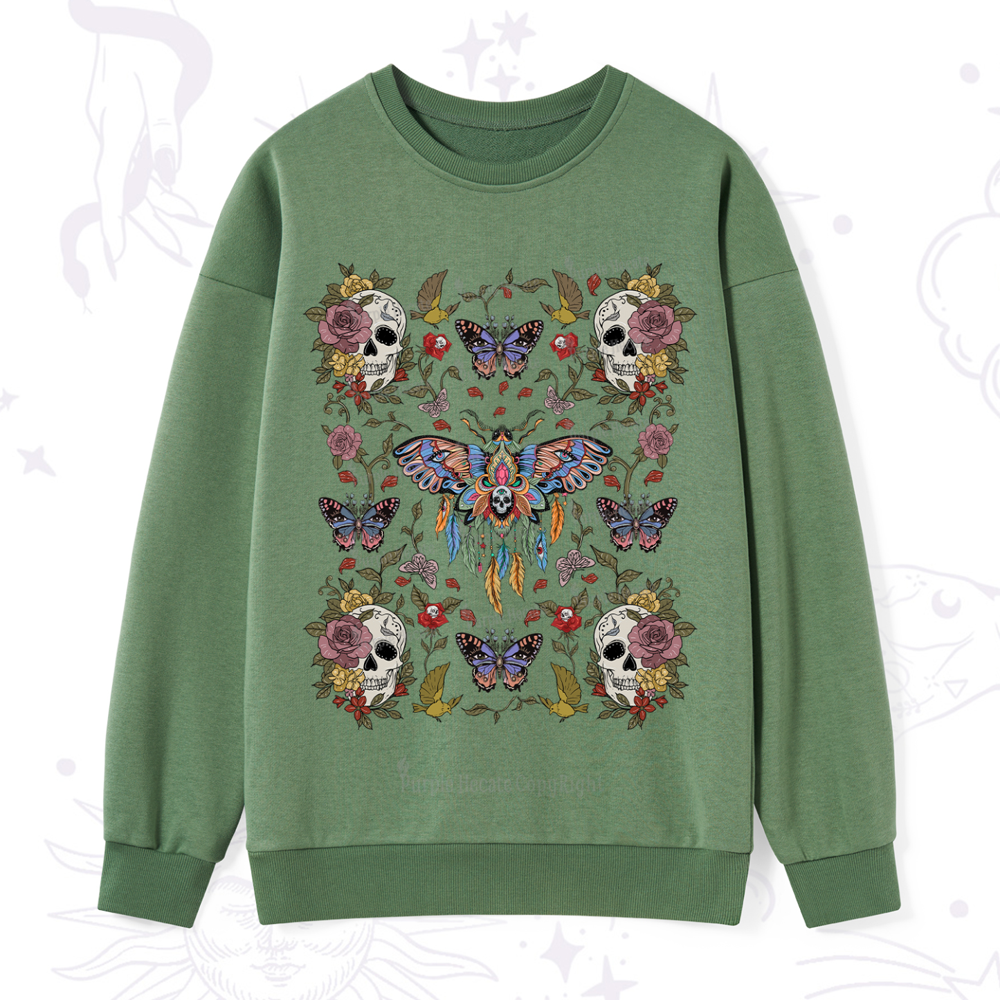 Purplehecate Moths Dancing Sweatshirt