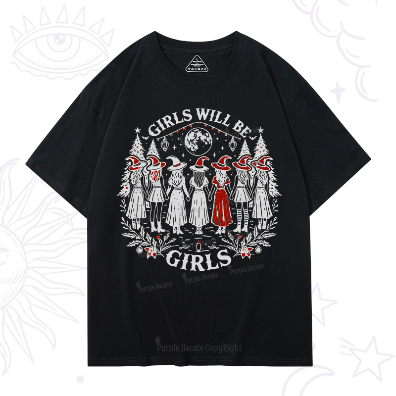 Purplehecate Christmas Girls Will Be Girls Witch T-Shirt