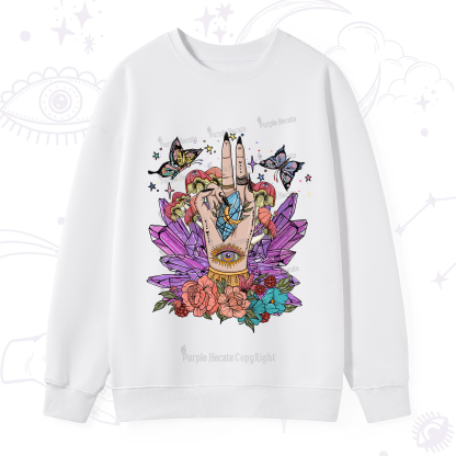 Purplehecate Crystal Witchy Hand Sweatshirt