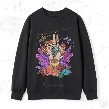 Purplehecate Crystal Witchy Hand Sweatshirt