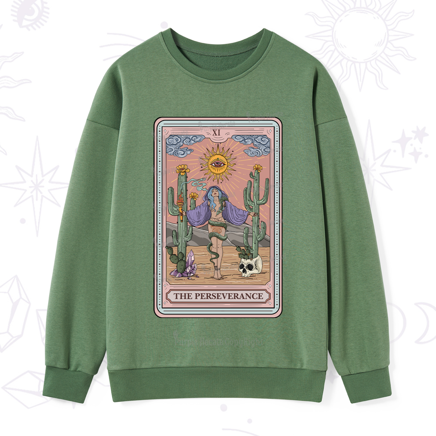 Purplehecate The Perseverance Tarot Card Sweatshirt