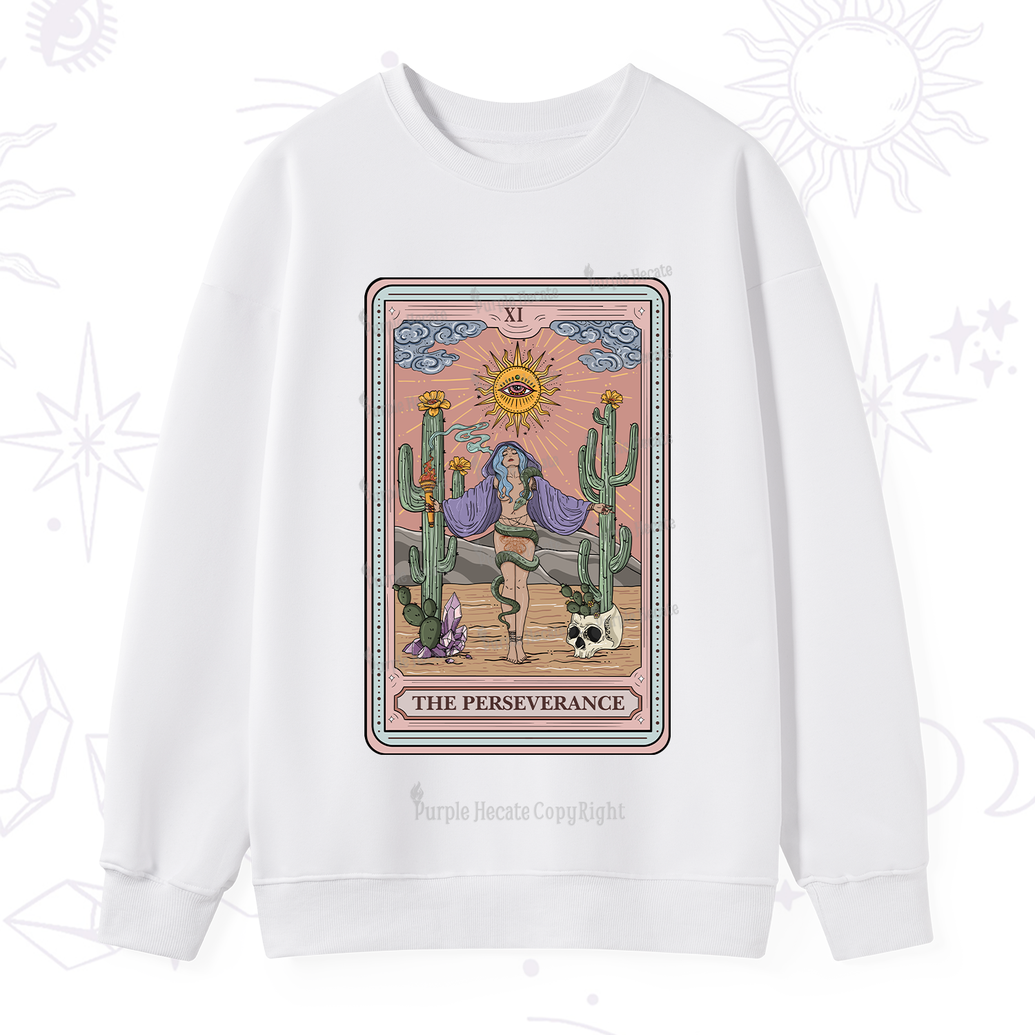 Purplehecate The Perseverance Tarot Card Sweatshirt