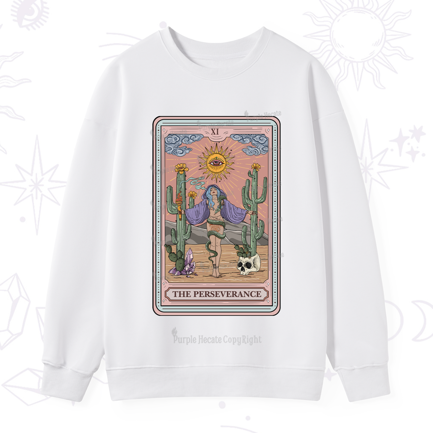 Purplehecate The Perseverance Tarot Card Sweatshirt