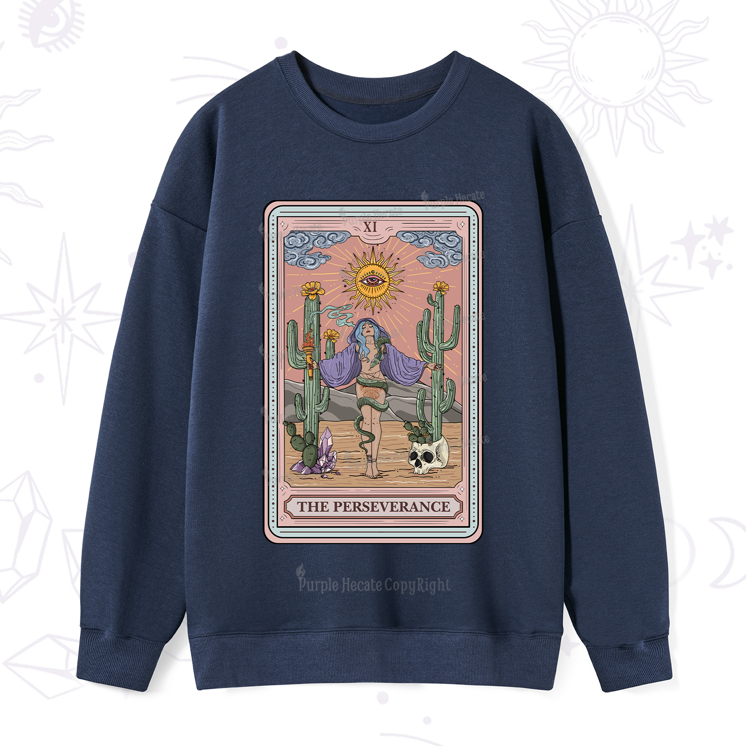 Purplehecate The Perseverance Tarot Card Sweatshirt