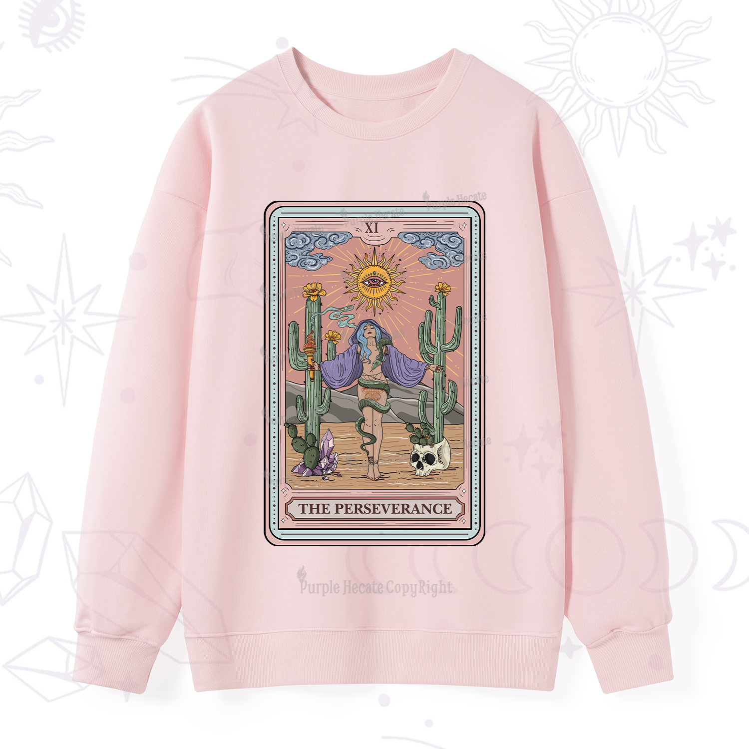 Purplehecate The Perseverance Tarot Card Sweatshirt