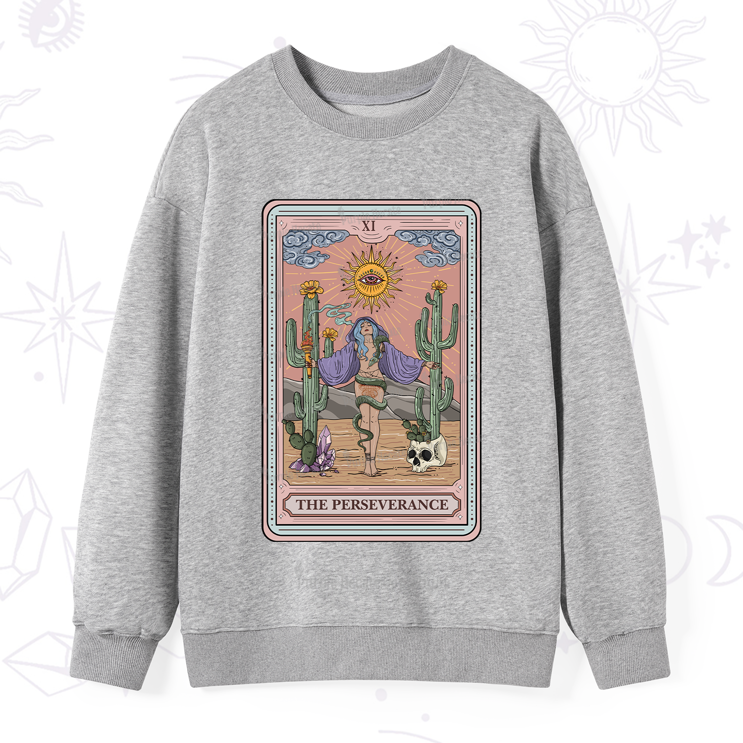 Purplehecate The Perseverance Tarot Card Sweatshirt