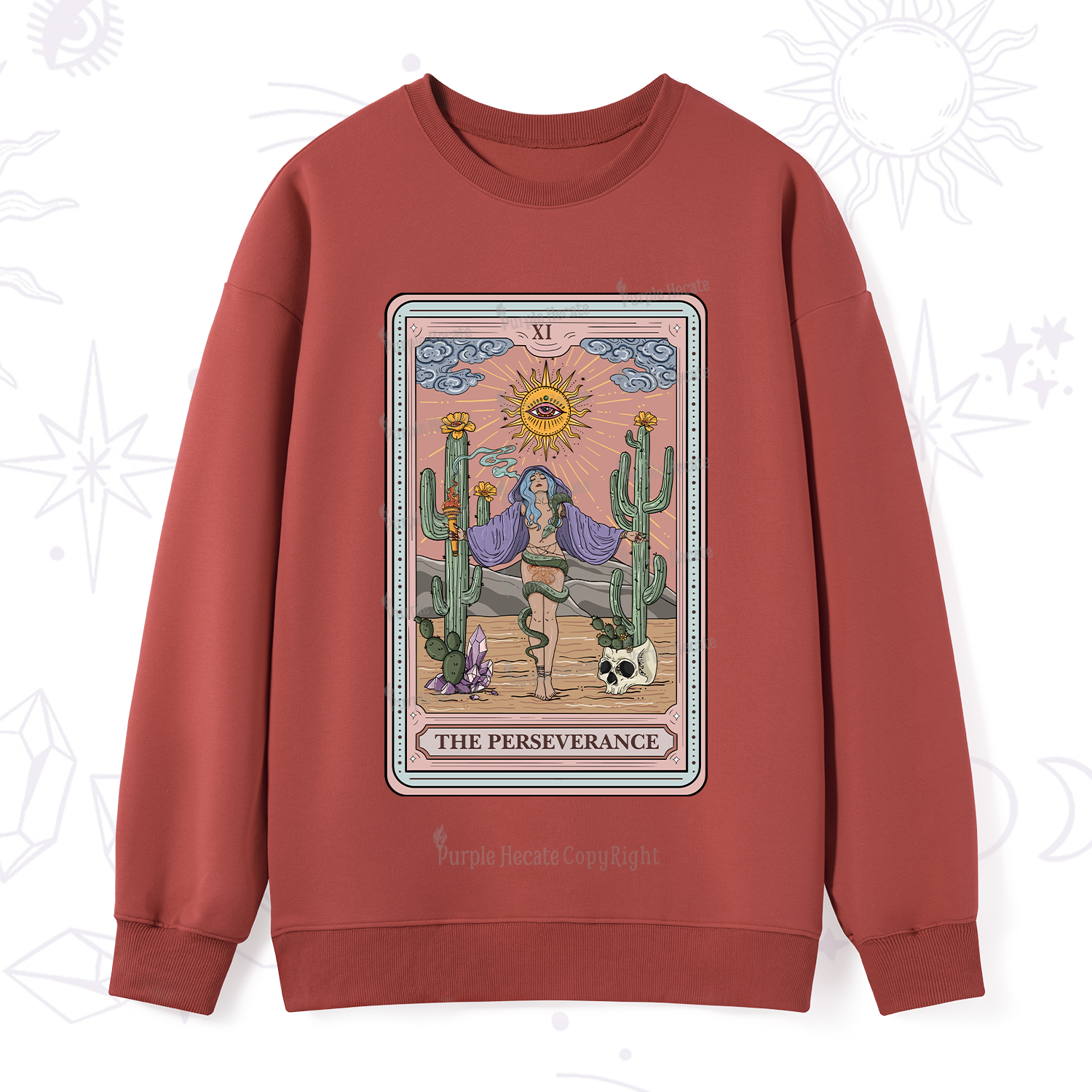 Purplehecate The Perseverance Tarot Card Sweatshirt