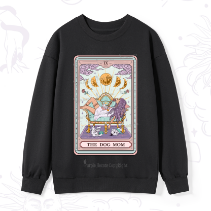 Purplehecate The Dog Mom Tarot Card Sweatshirt