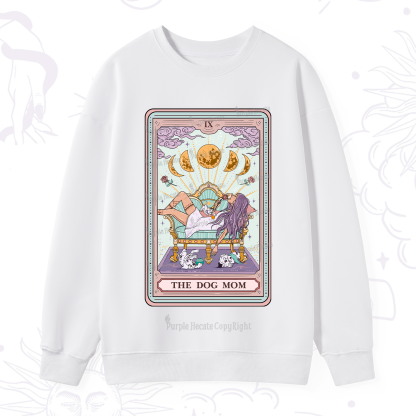 Purplehecate The Dog Mom Tarot Card Sweatshirt